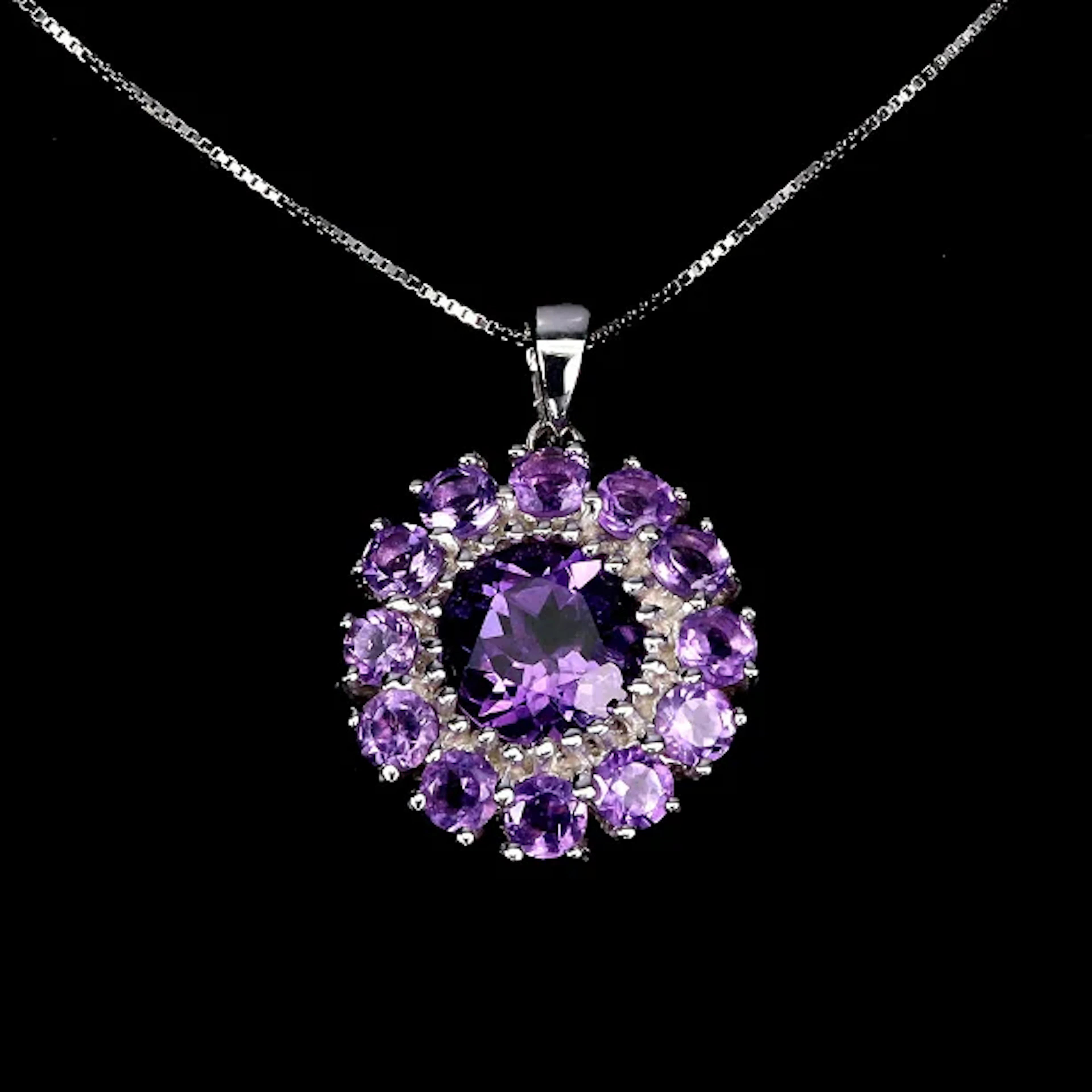 Pendant in rhodium-plated Sterling Silver