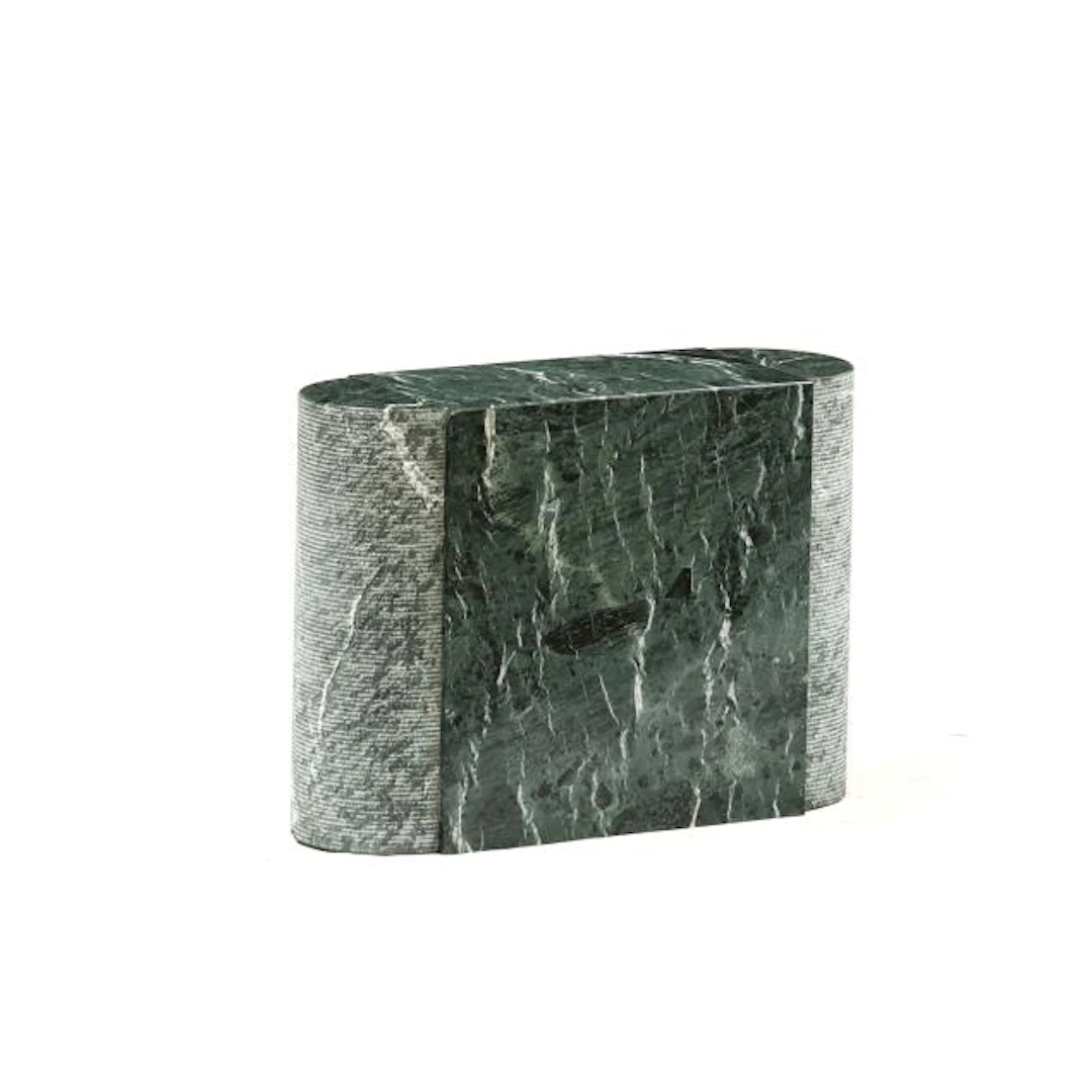 Post-Modern Green Marble Sculptural Side Table