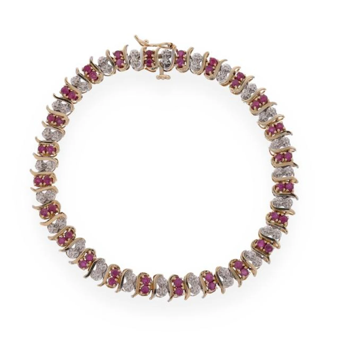 Gold, Ruby, and Diamond Bracelet