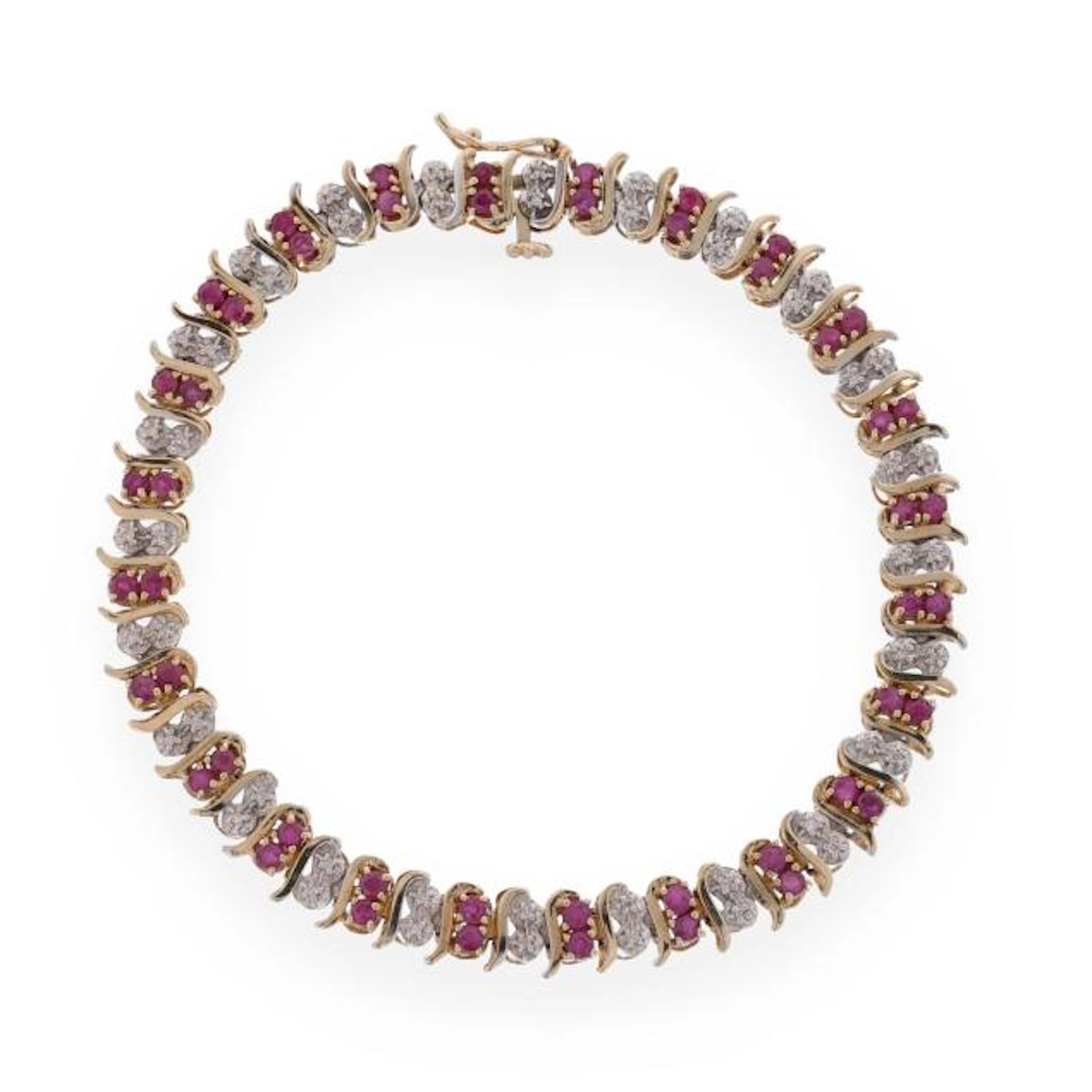 Gold, Ruby, and Diamond Bracelet