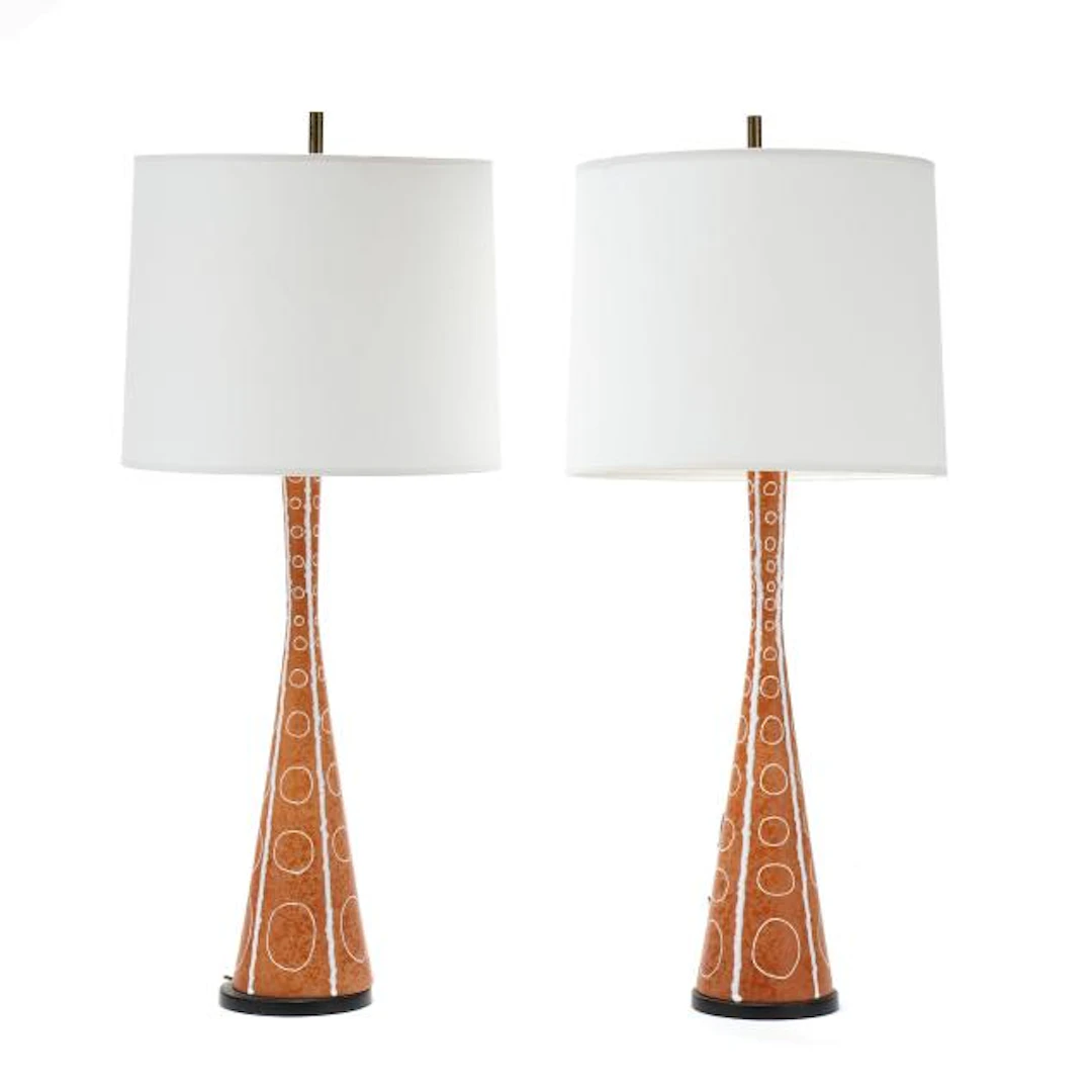 Pair of Tall Mid-Century Ceramic Table Lamps