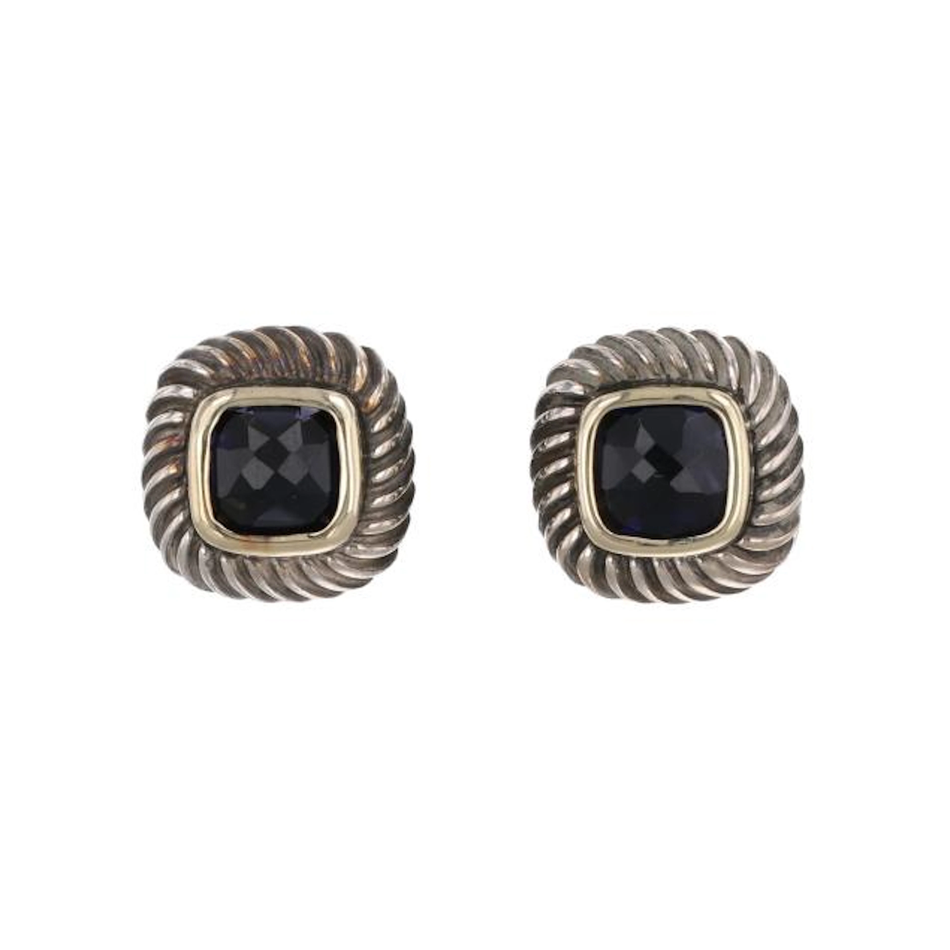 Silver, Gold, and Iolite Earrings, David Yurman