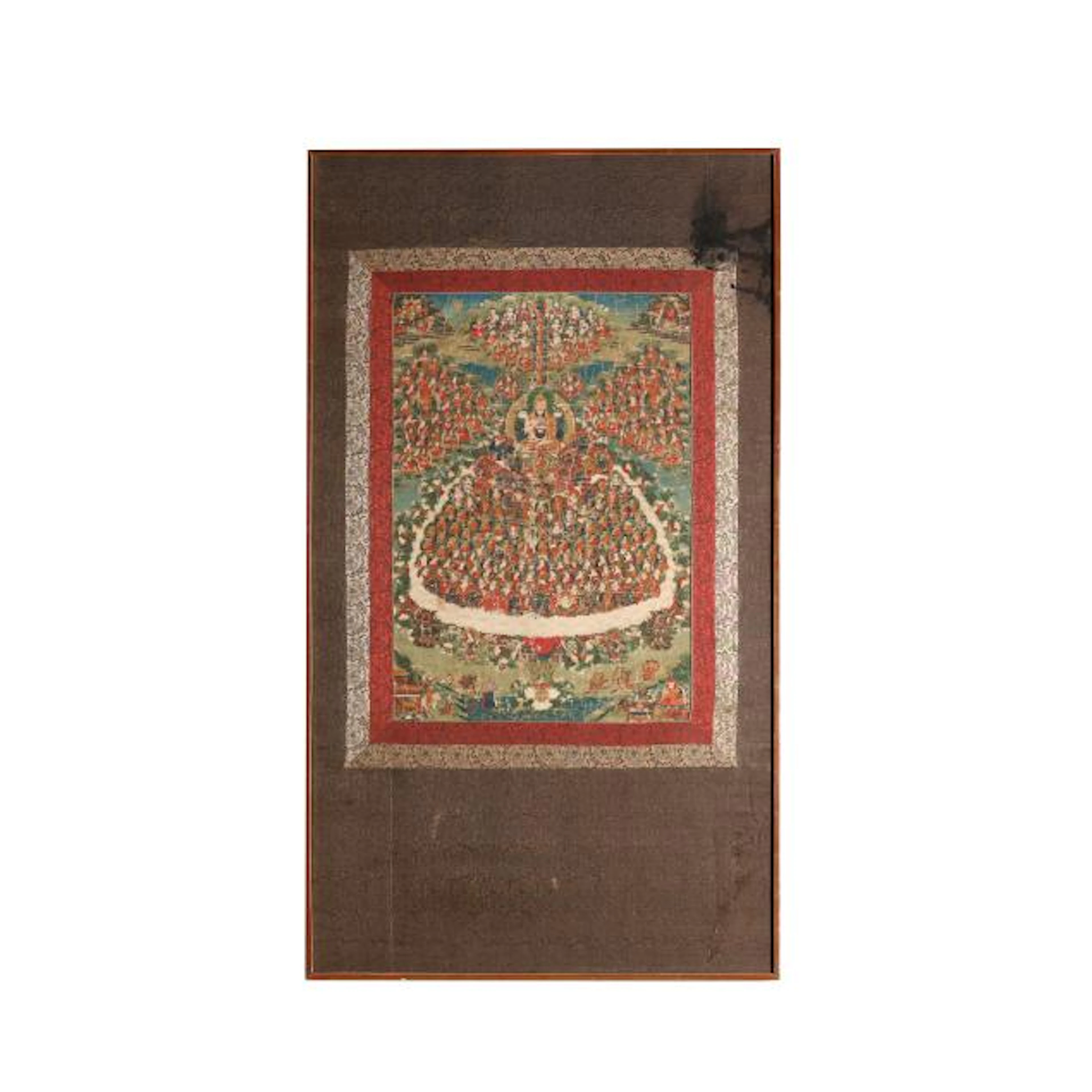 A Tibetan Thangka Painting of the Tree of Refuge for Gelug Buddhism