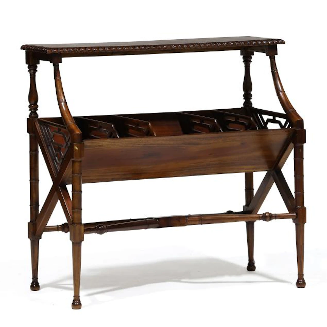 Chinese Chippendale Style Mahogany Book Stand