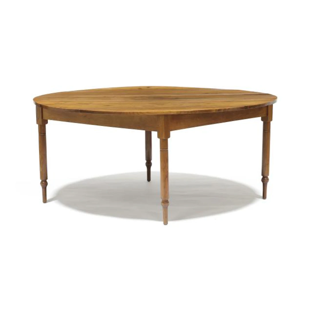 Large Round Dining Table of Antique Walnut