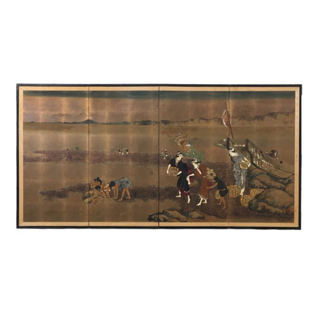 A Japanese Four-Panel Folding Screen