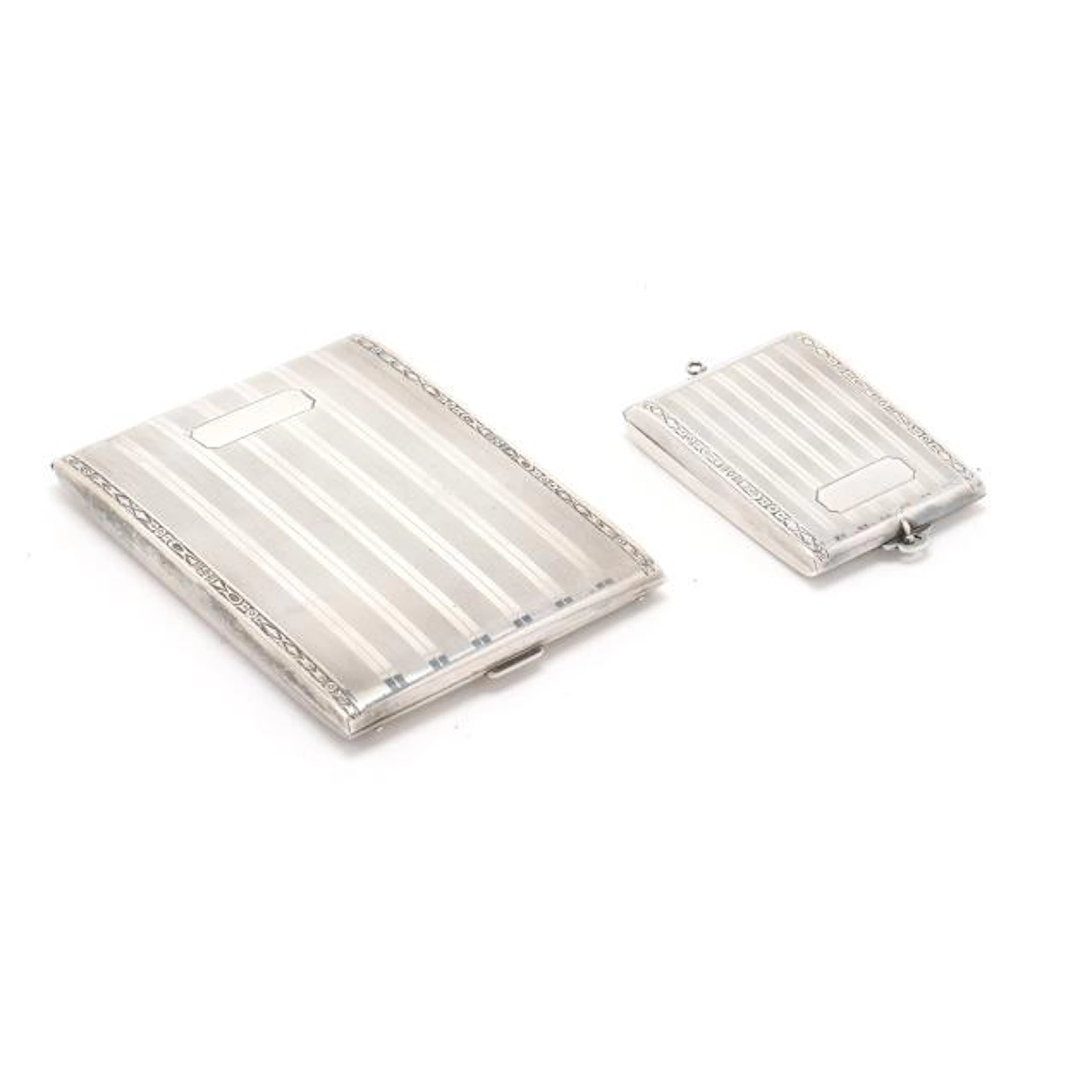 Sterling Silver Cigarette and Match Case Set