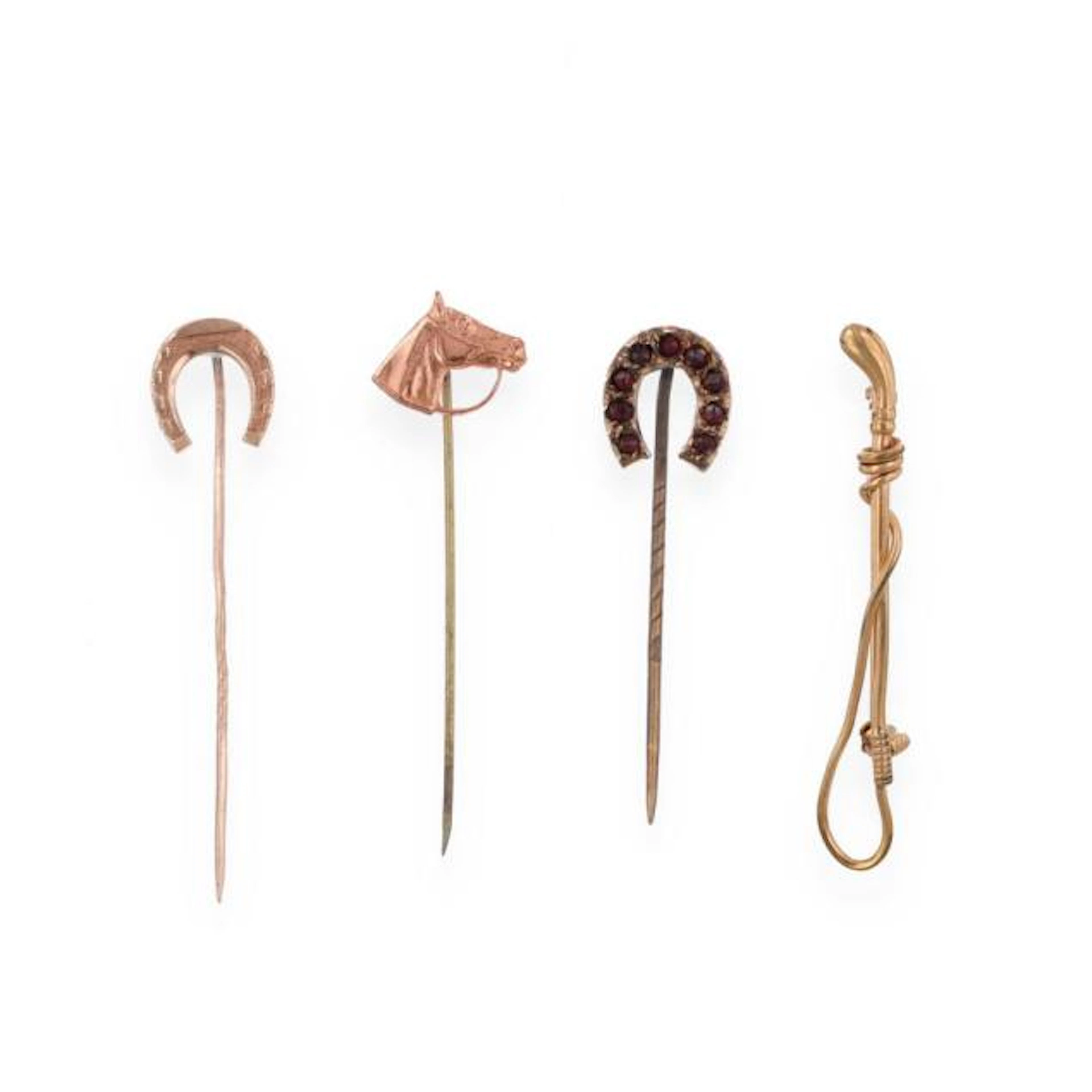 Four Vintage Equestrian Motif Stick Pins