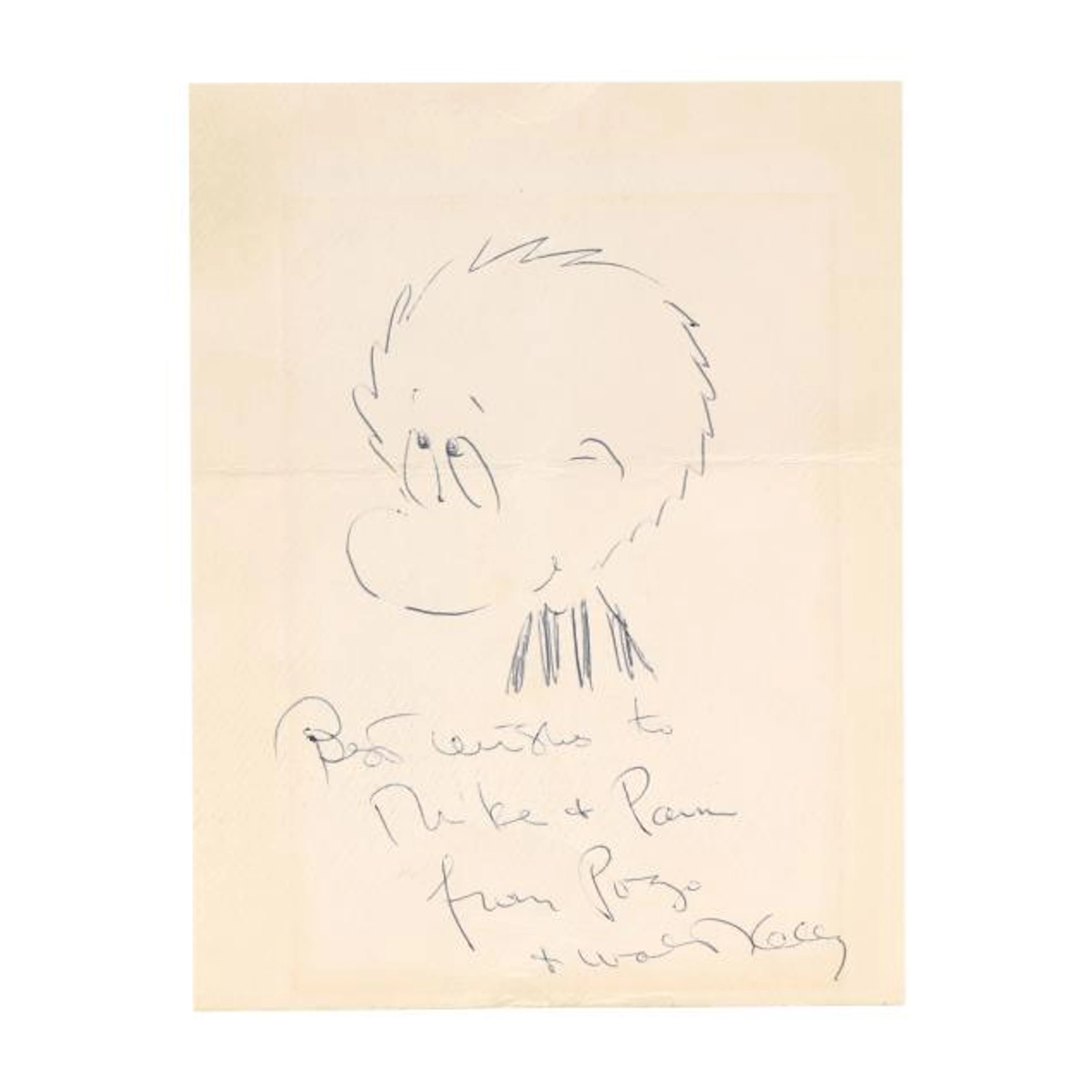 Walt Kelly (American, 1913-1973), Sketch of "Pogo" Inscribed and Signed
