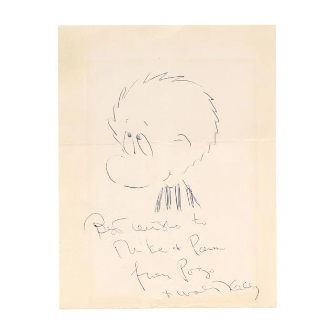 Walt Kelly (American, 1913-1973), Sketch of "Pogo" Inscribed and Signed
