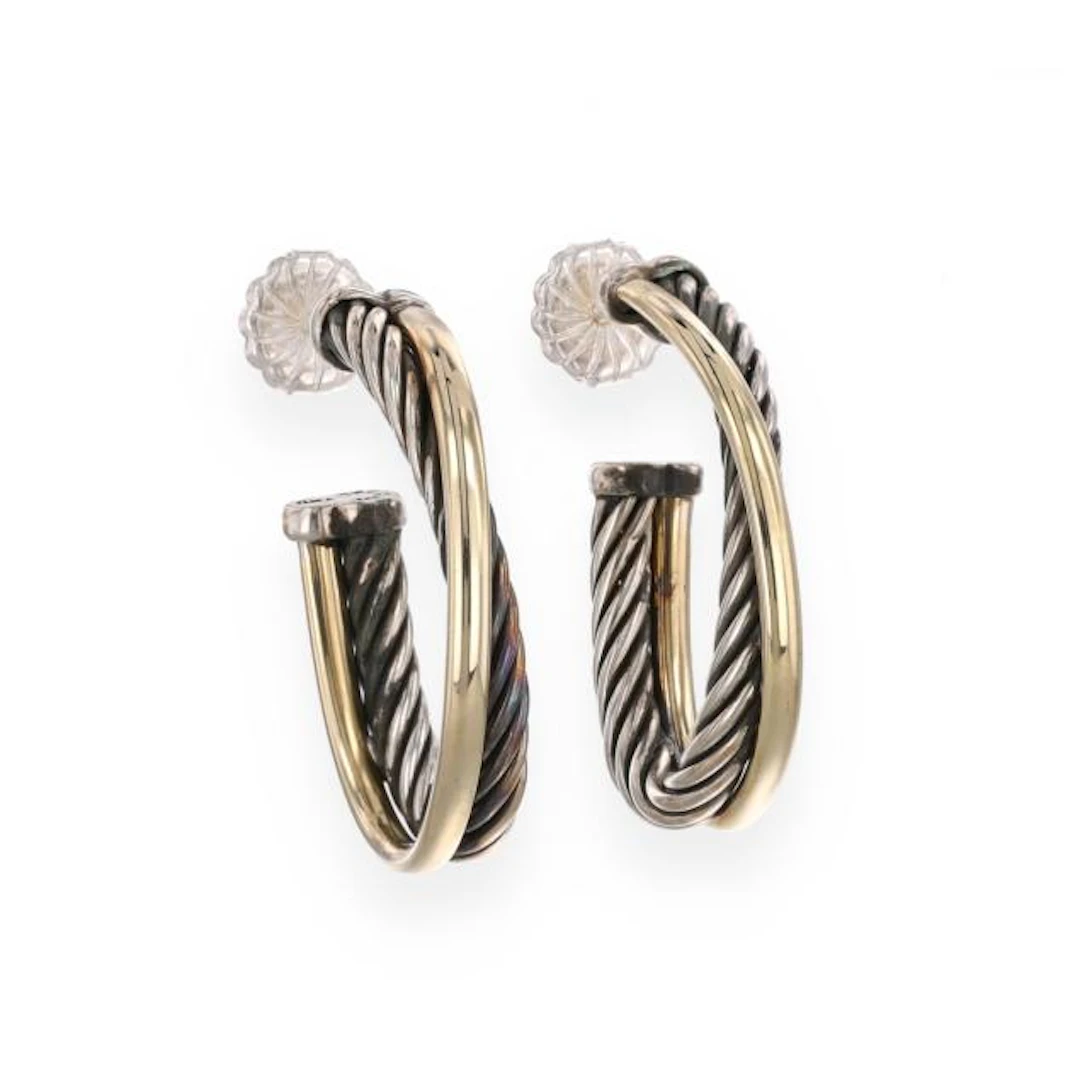 Gold and Silver Hoop Earrings, David Yurman