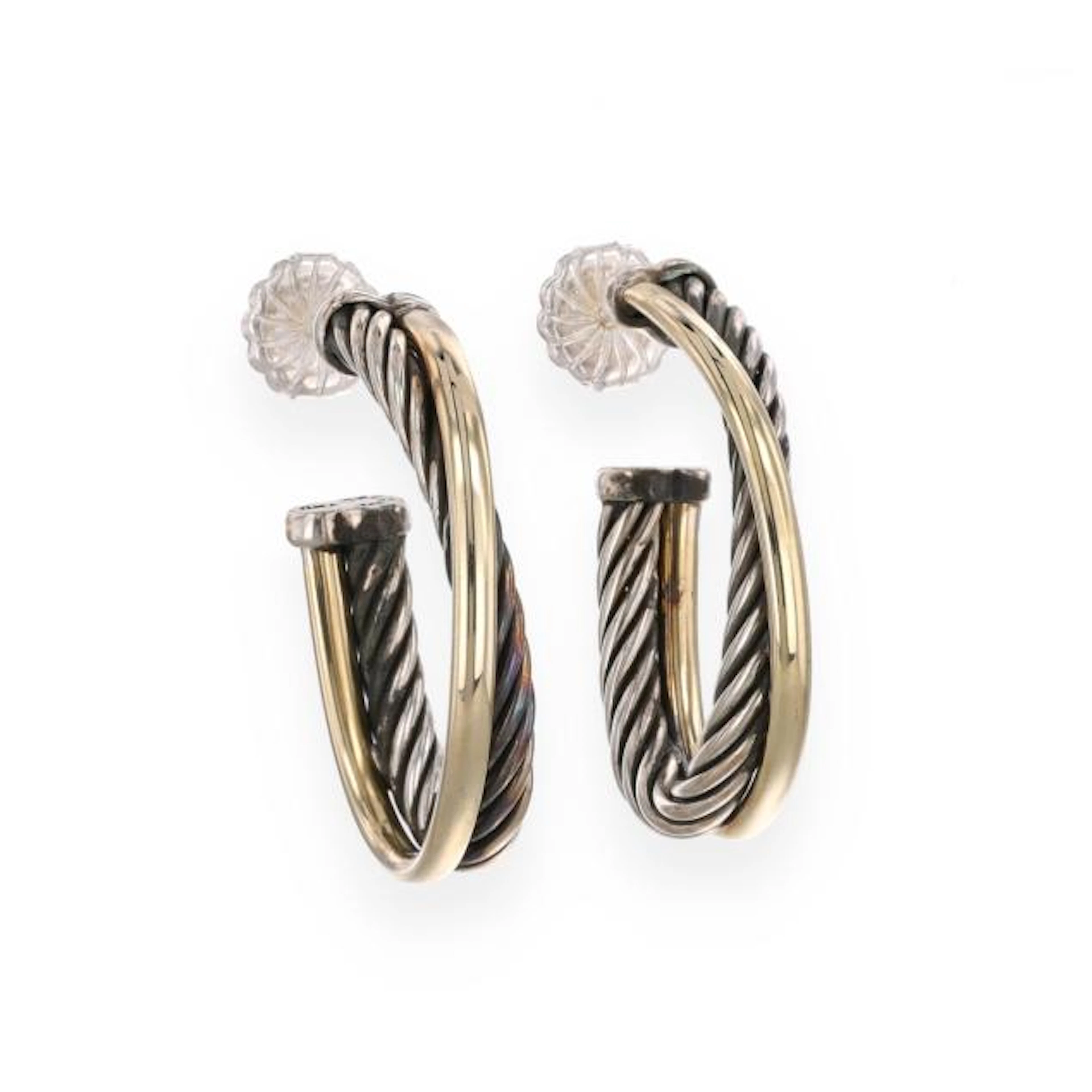 Gold and Silver Hoop Earrings, David Yurman