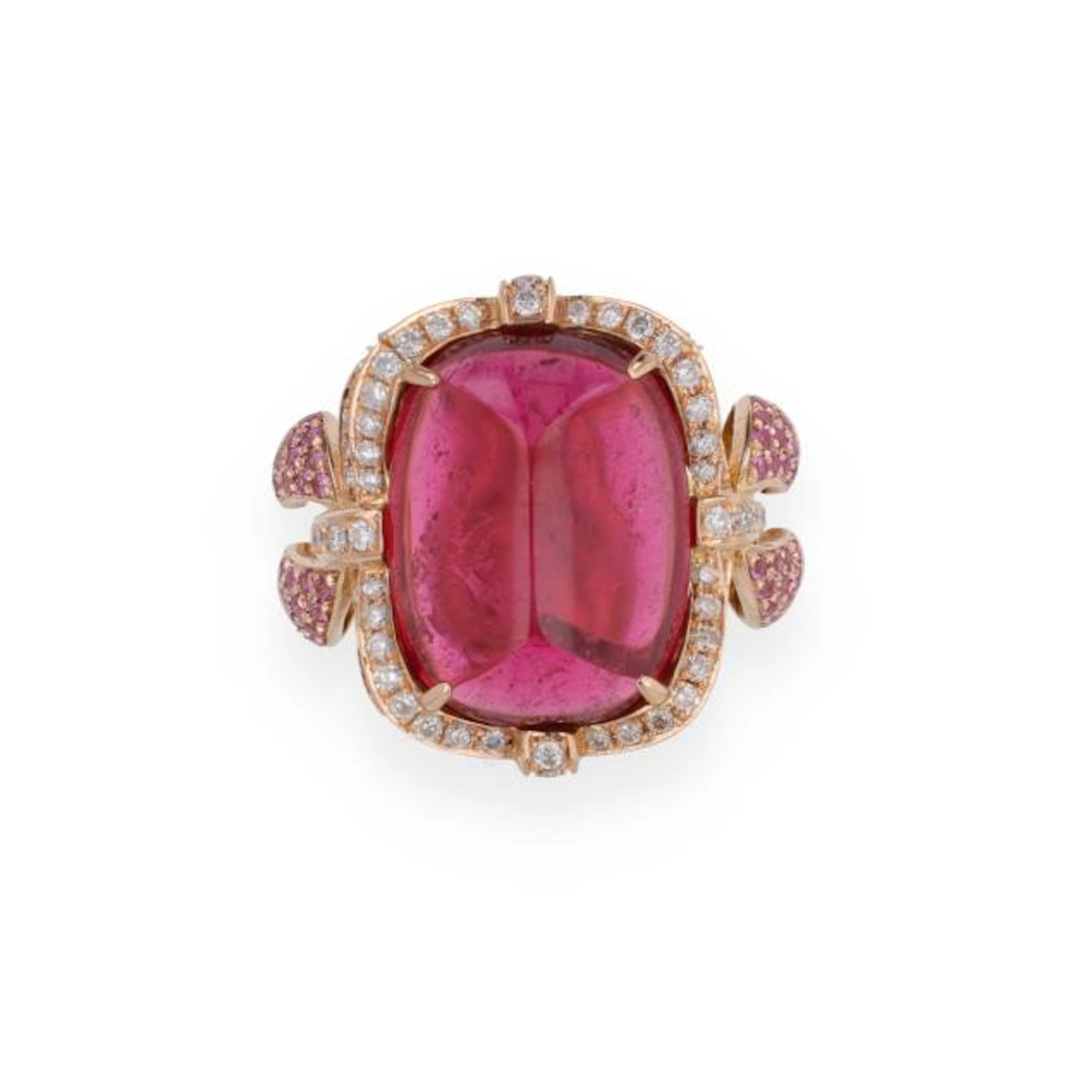 Gold, Pink Tourmaline, and Diamond Ring, Michael Christoff
