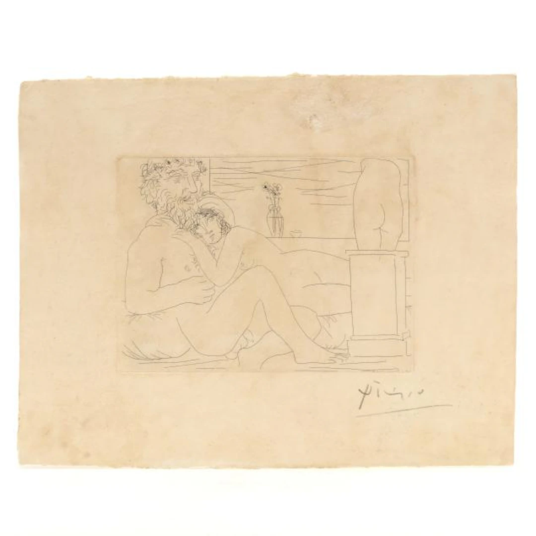 Pablo Picasso (Spanish, 1881-1973), Le repos du sculpteur devant le petit torse
