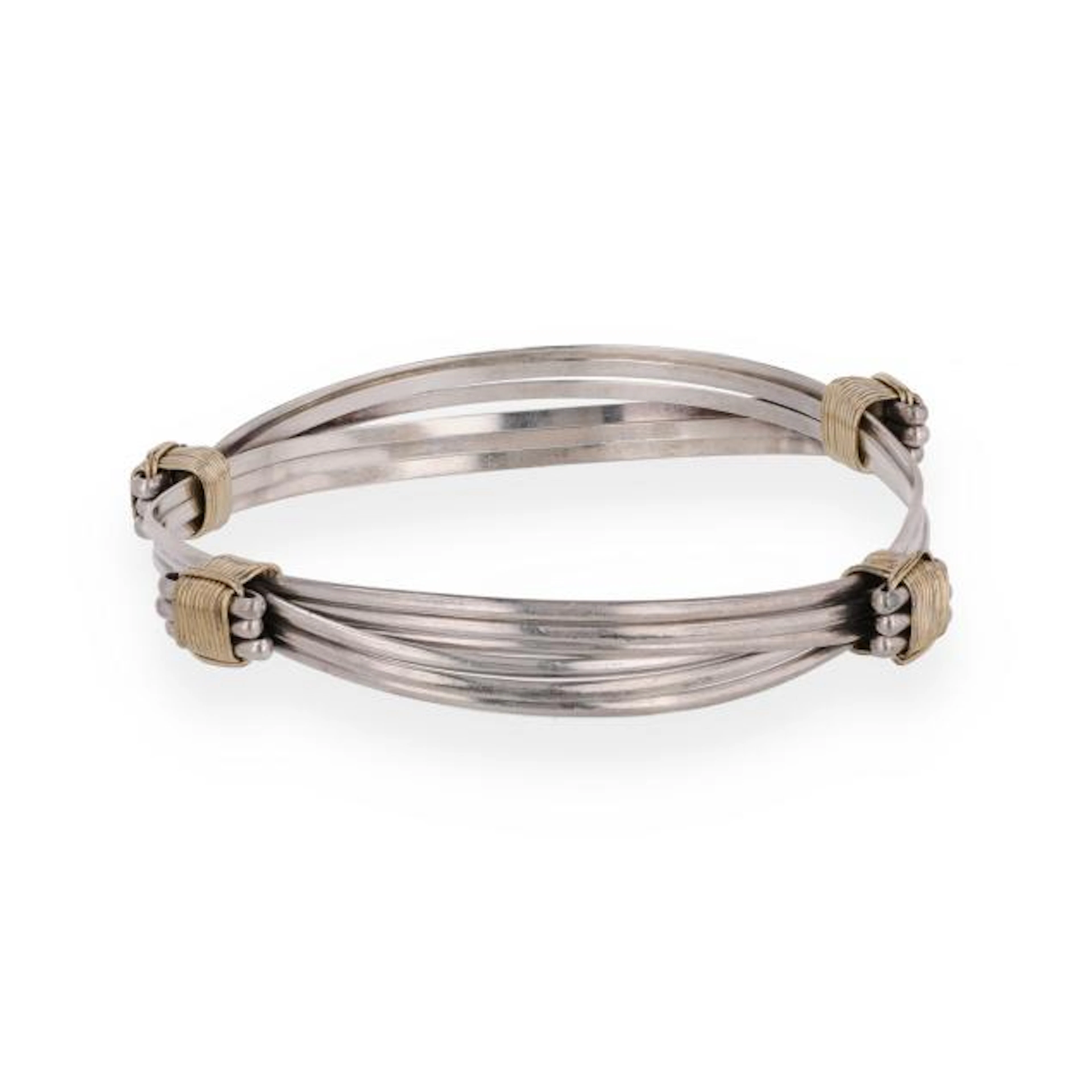 Silver and Gold Elephant Hair Design Bracelet