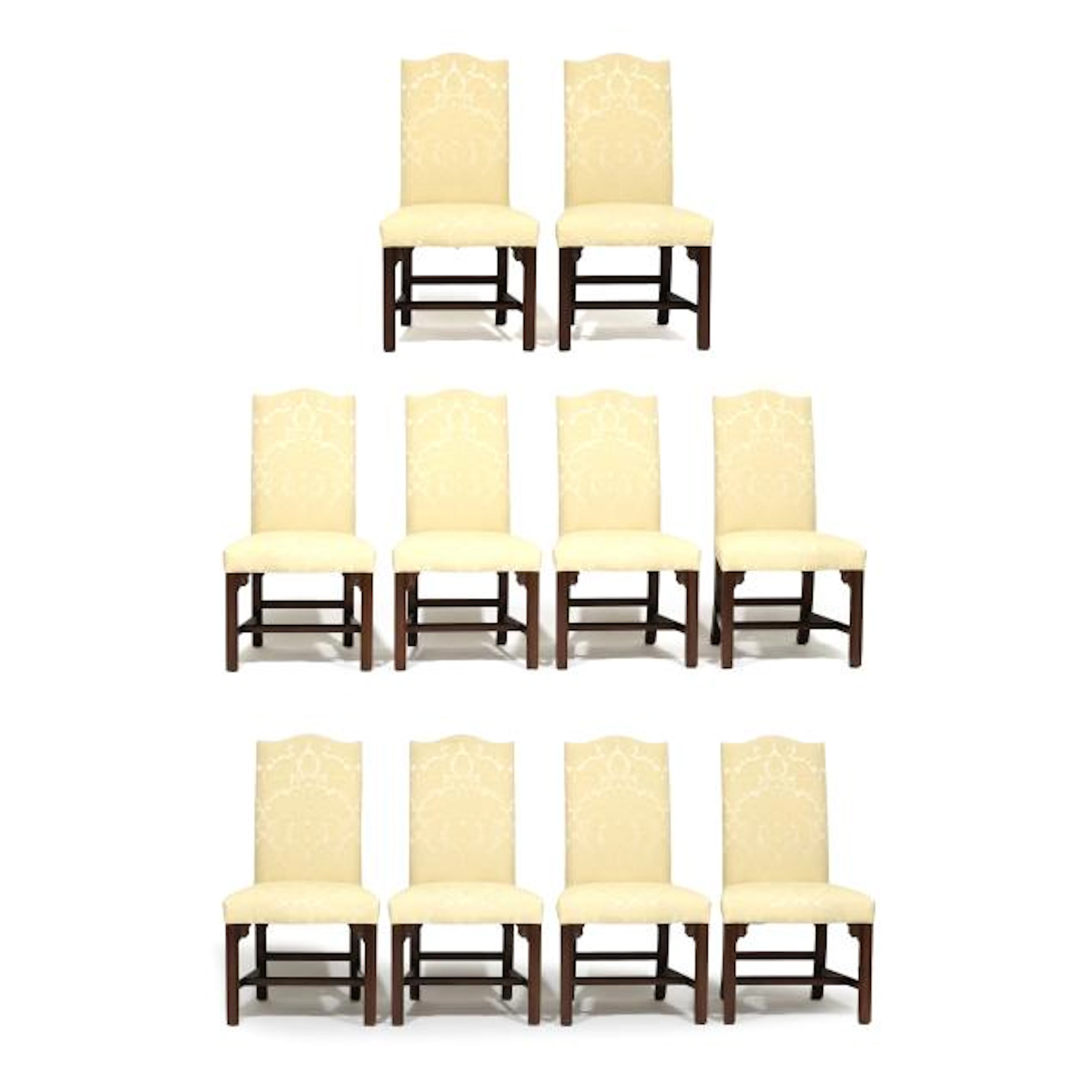 Henkel Harris, Set of Ten Over Upholstered Dining Chairs
