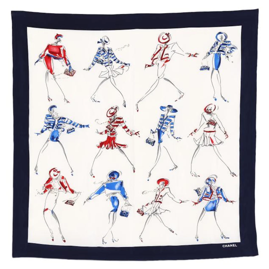 Silk Figural Scarf, Chanel