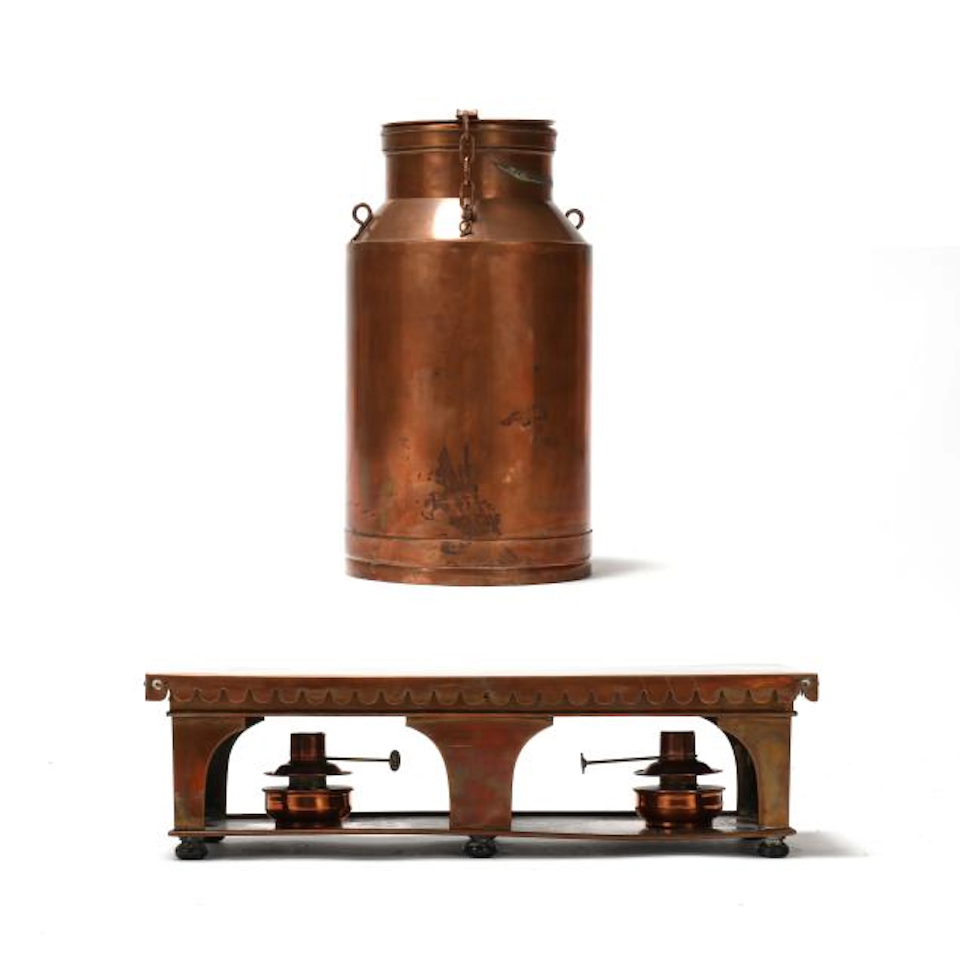 European Copper Food Warmer and Milk Can