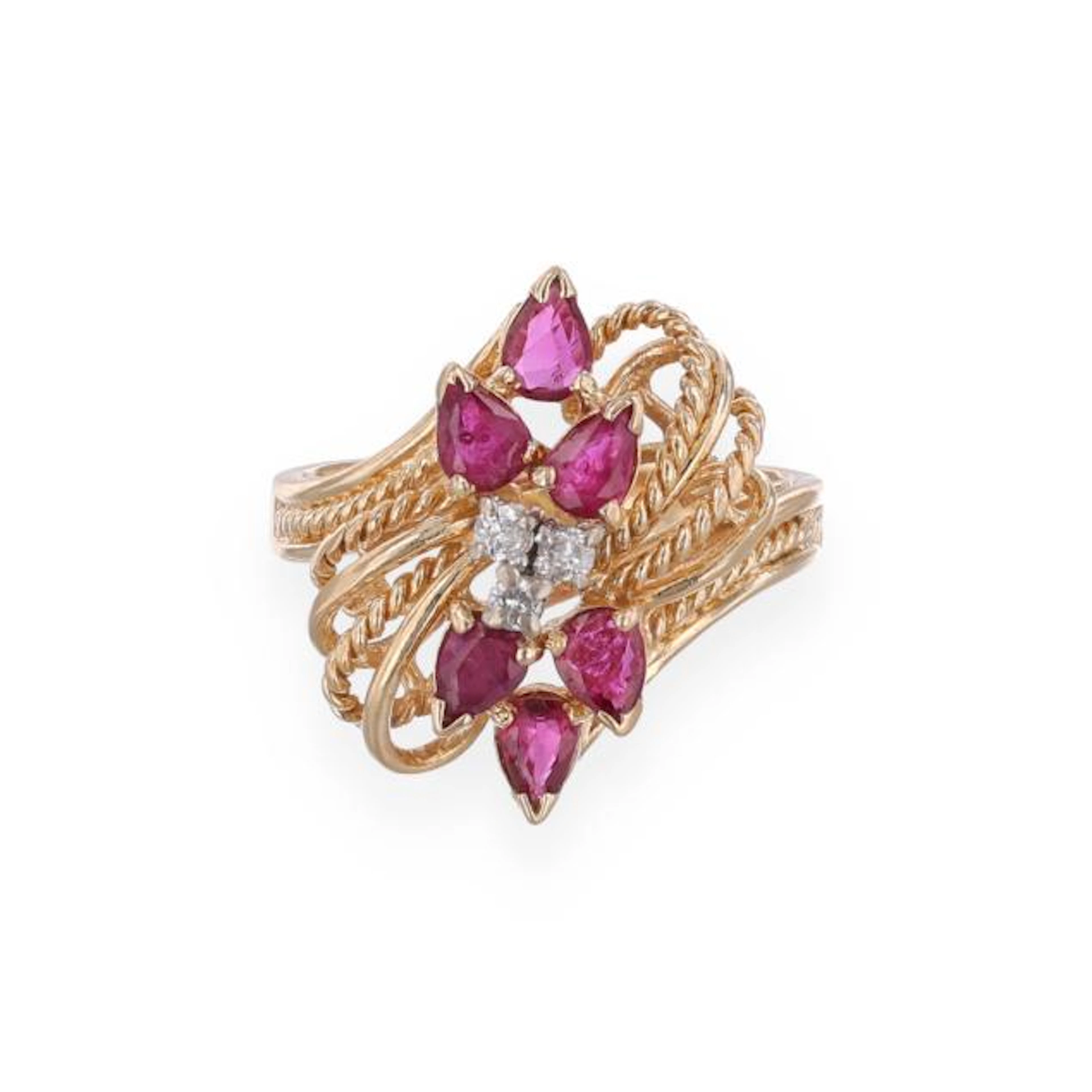 Gold, Ruby, and Diamond Ring