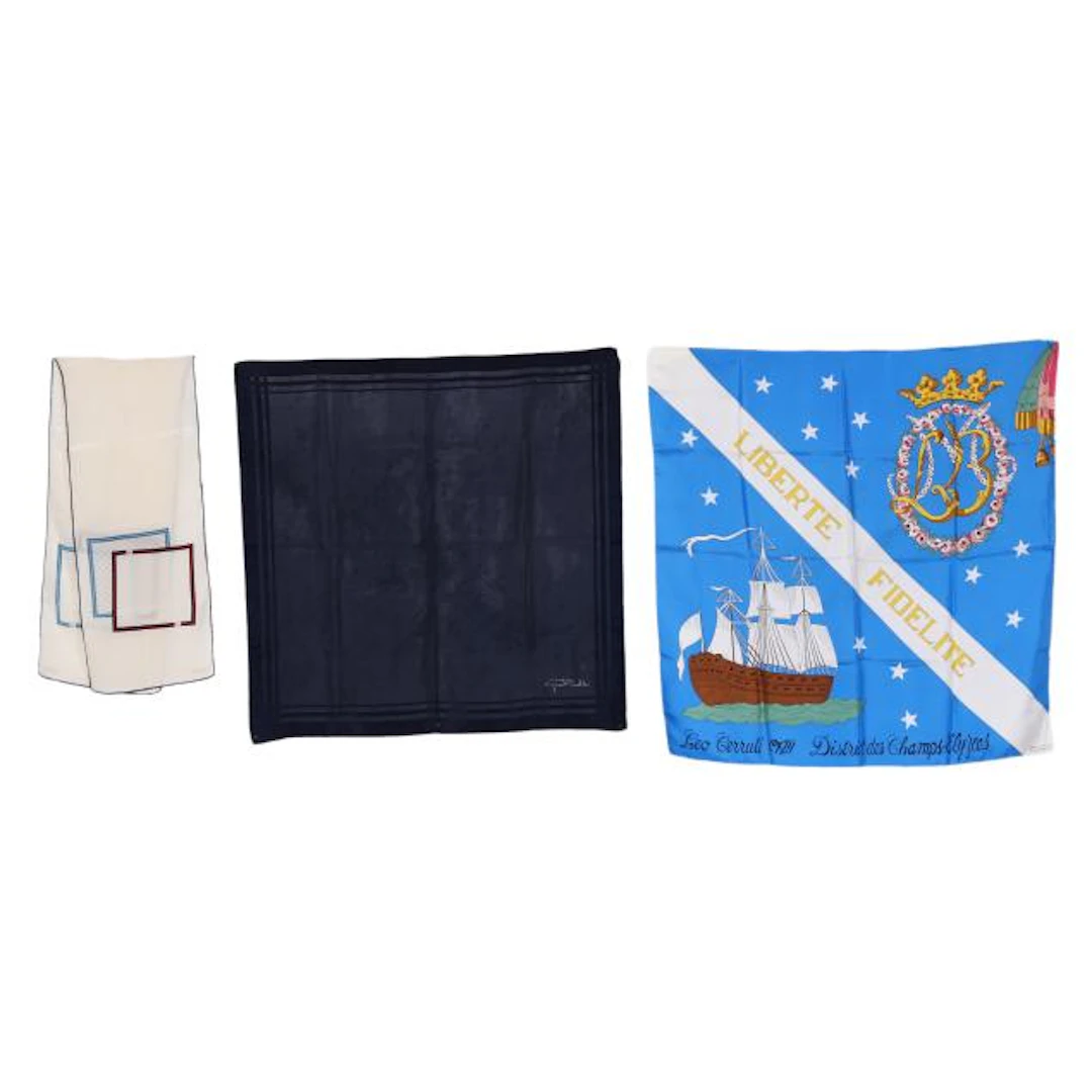 Three Silk Designer Scarves