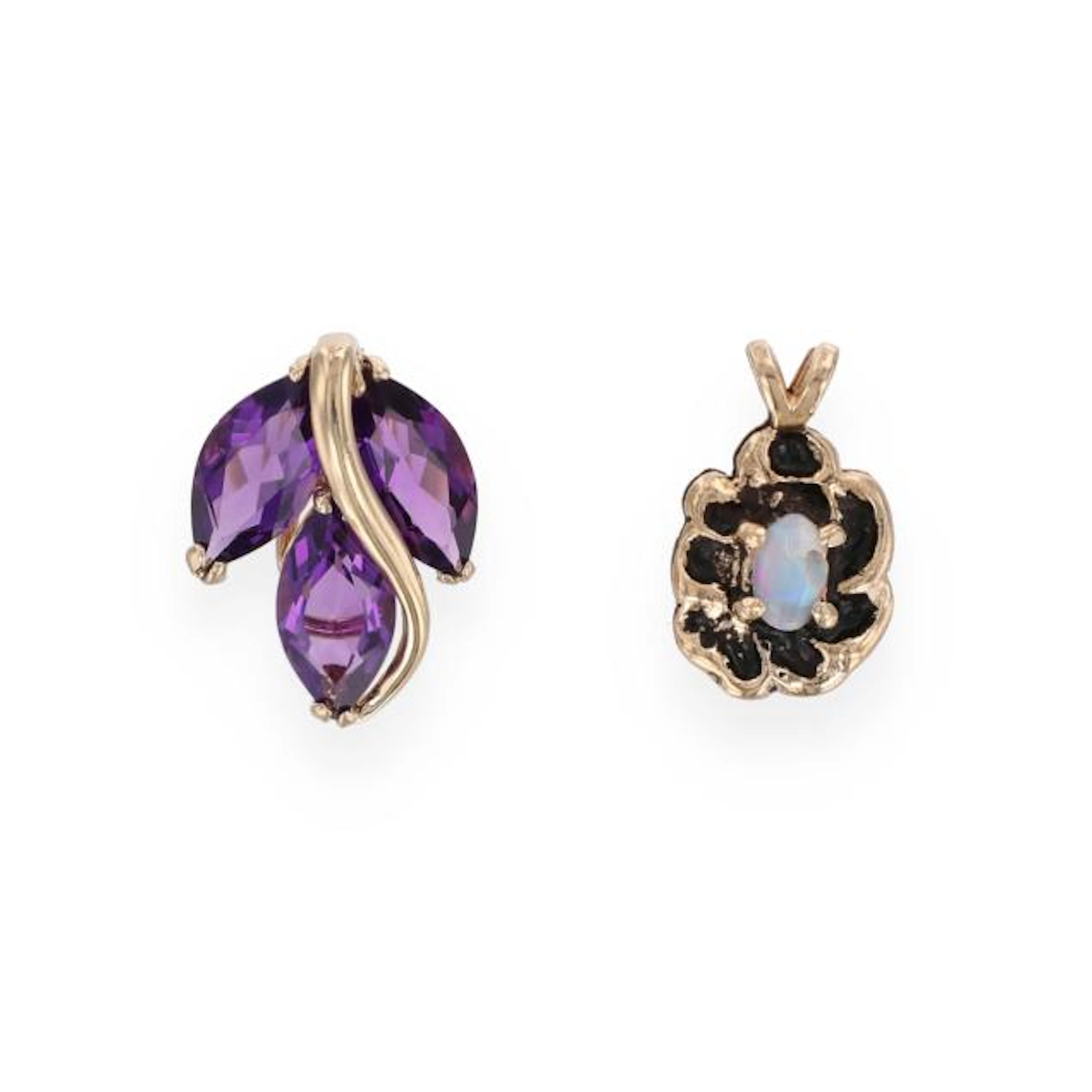Two Gold and Gem-Set Pendants