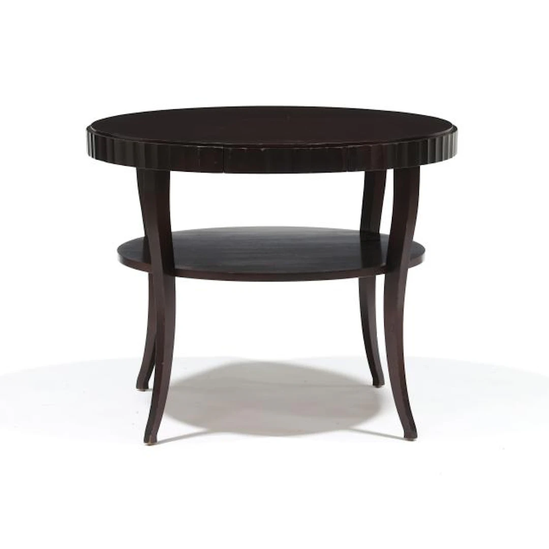 Barbara Barry for Baker, Fluted Edge Mahogany Entry Table