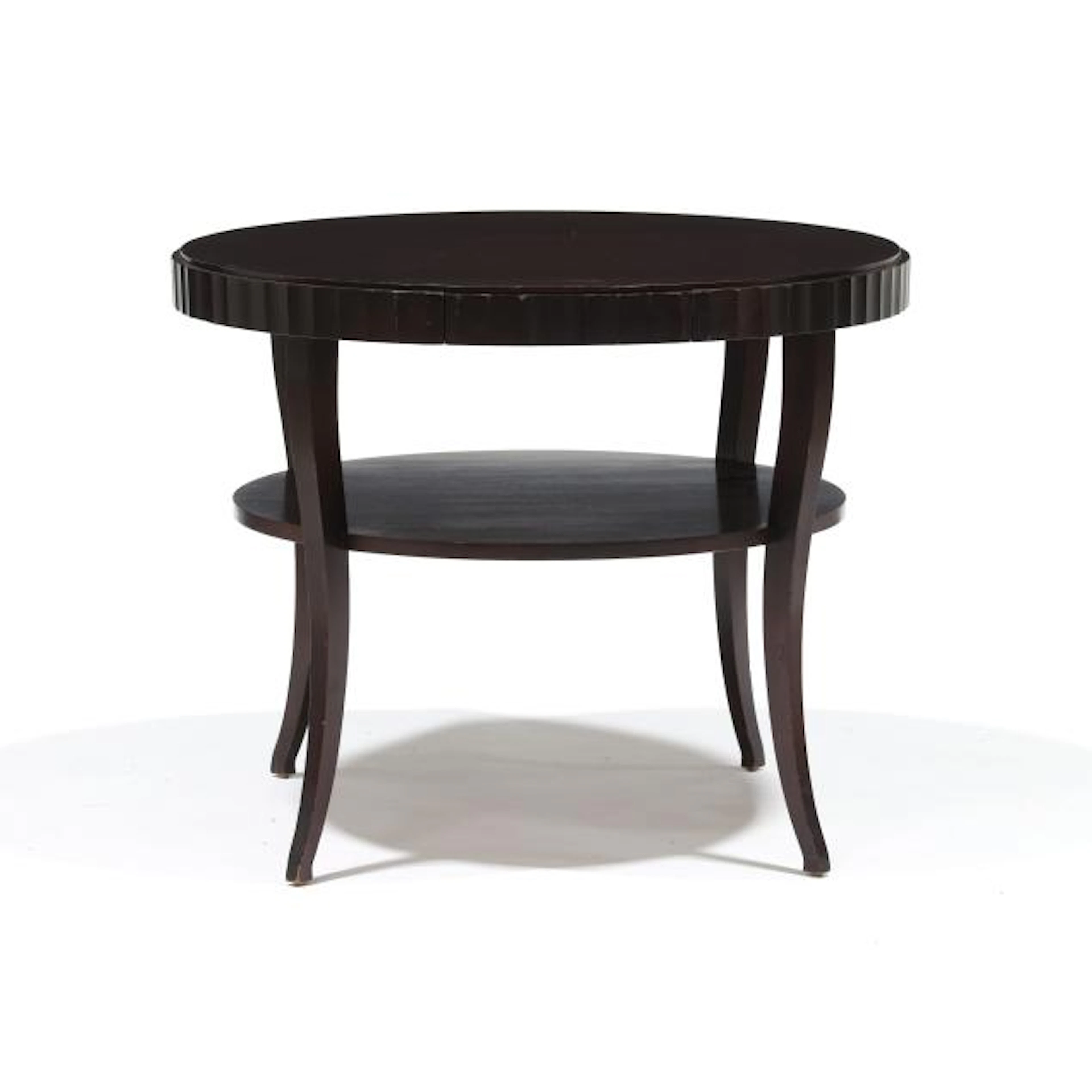 Barbara Barry for Baker, Fluted Edge Mahogany Entry Table