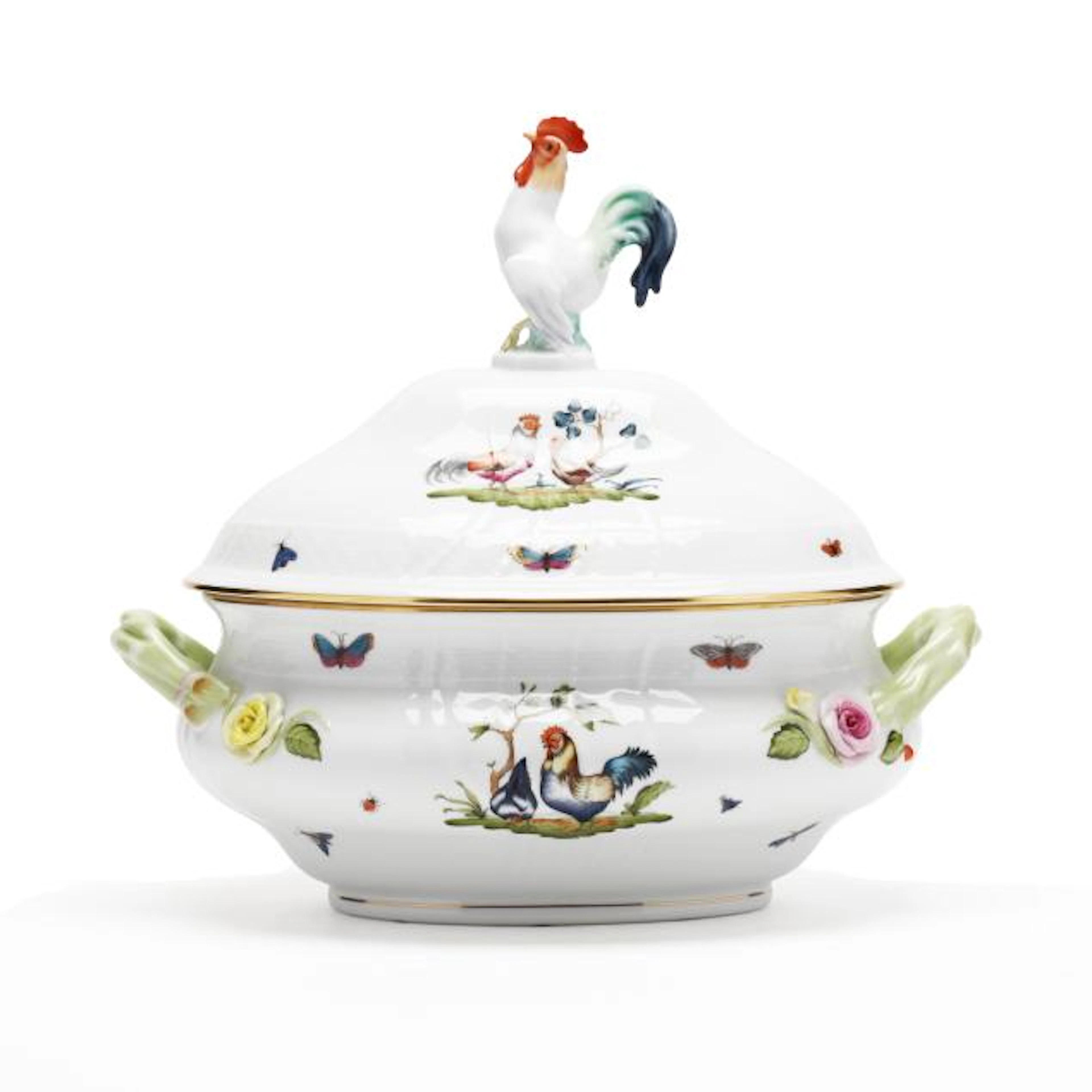 Herend Chanticleer Oval Lidded Rooster Tureen