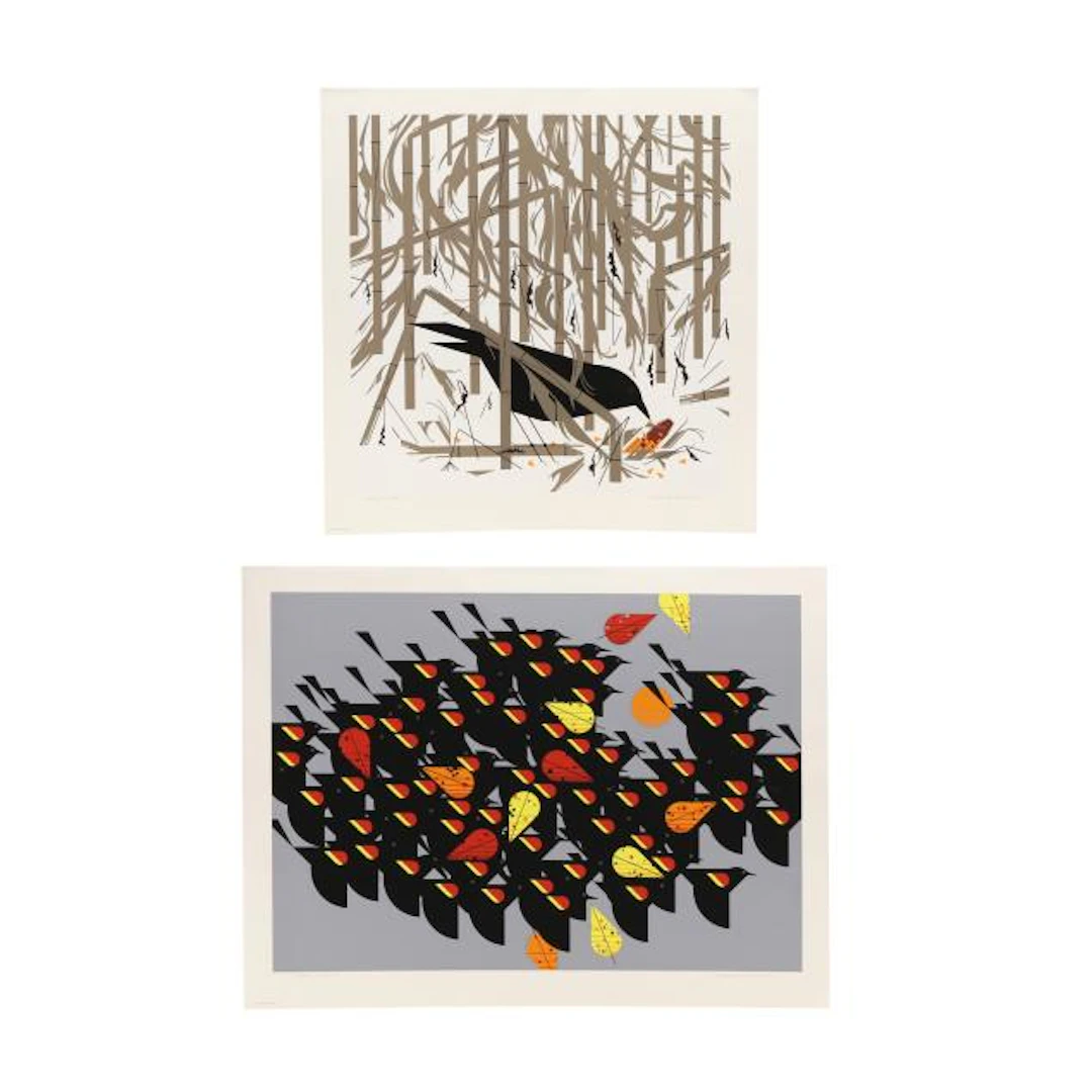 Charley Harper (American, 1922-2007), Crow in the Snow / Birds of
