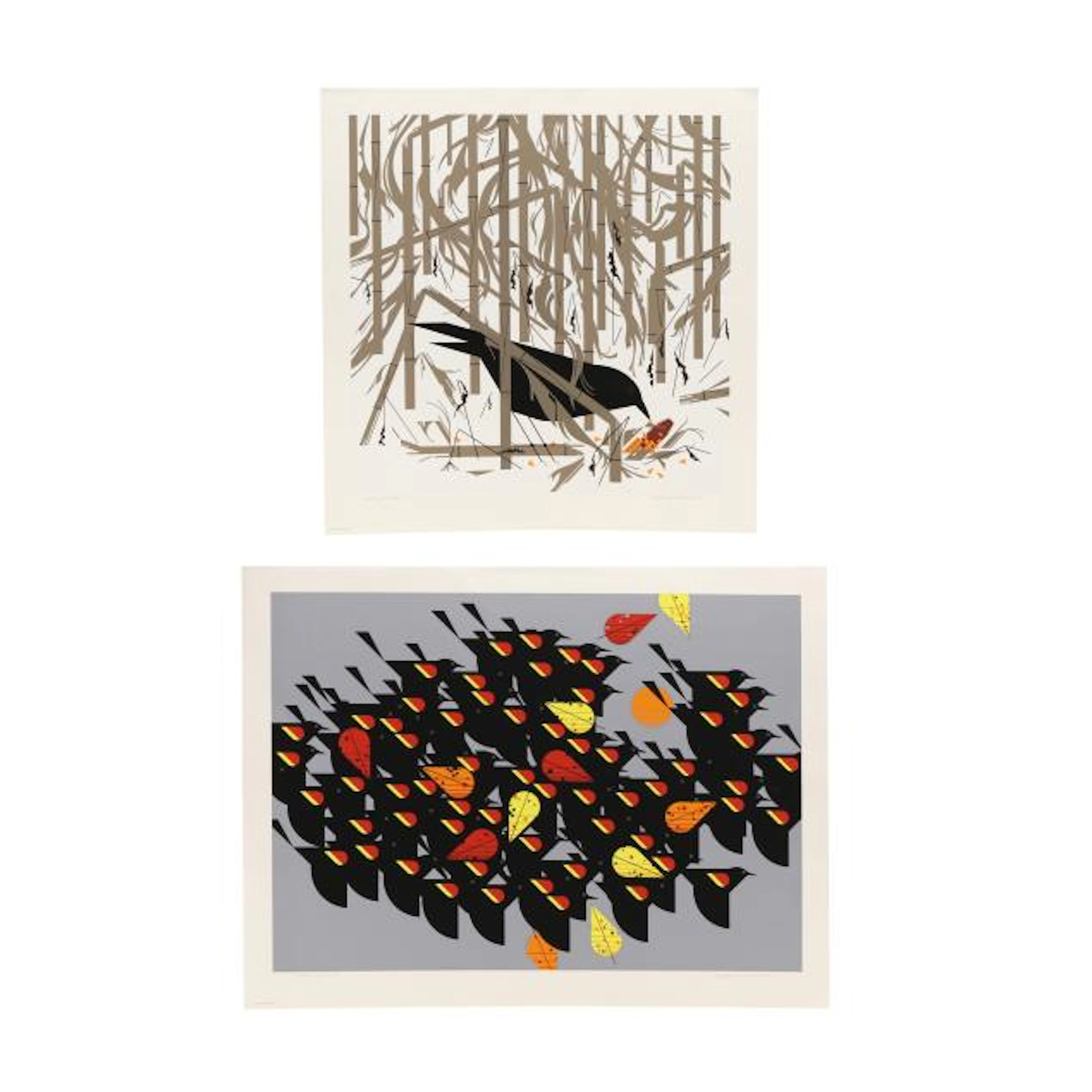 Charley Harper (American, 1922-2007), Crow in the Snow / Birds of