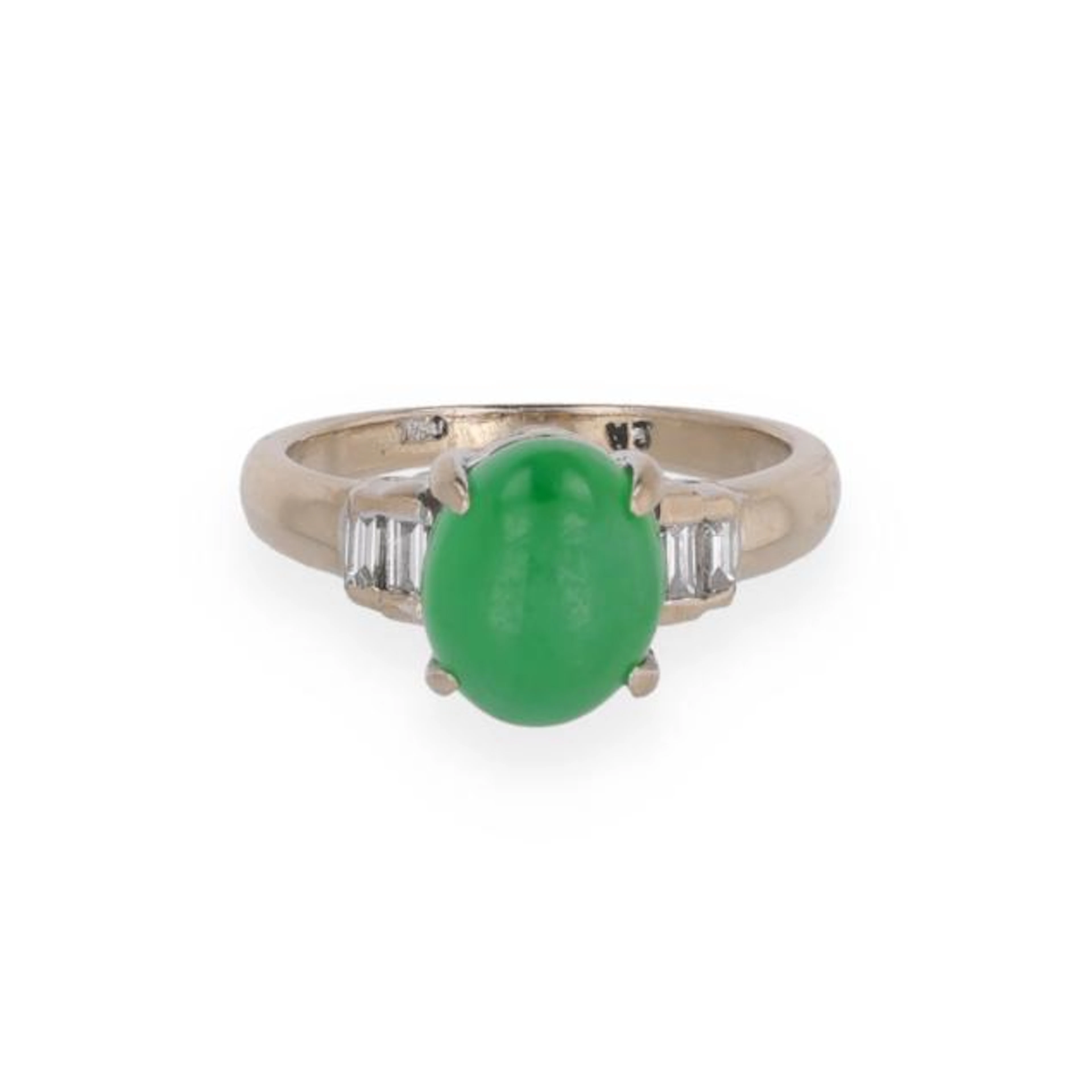 White Gold, Jadeite Jade, and Diamond Ring