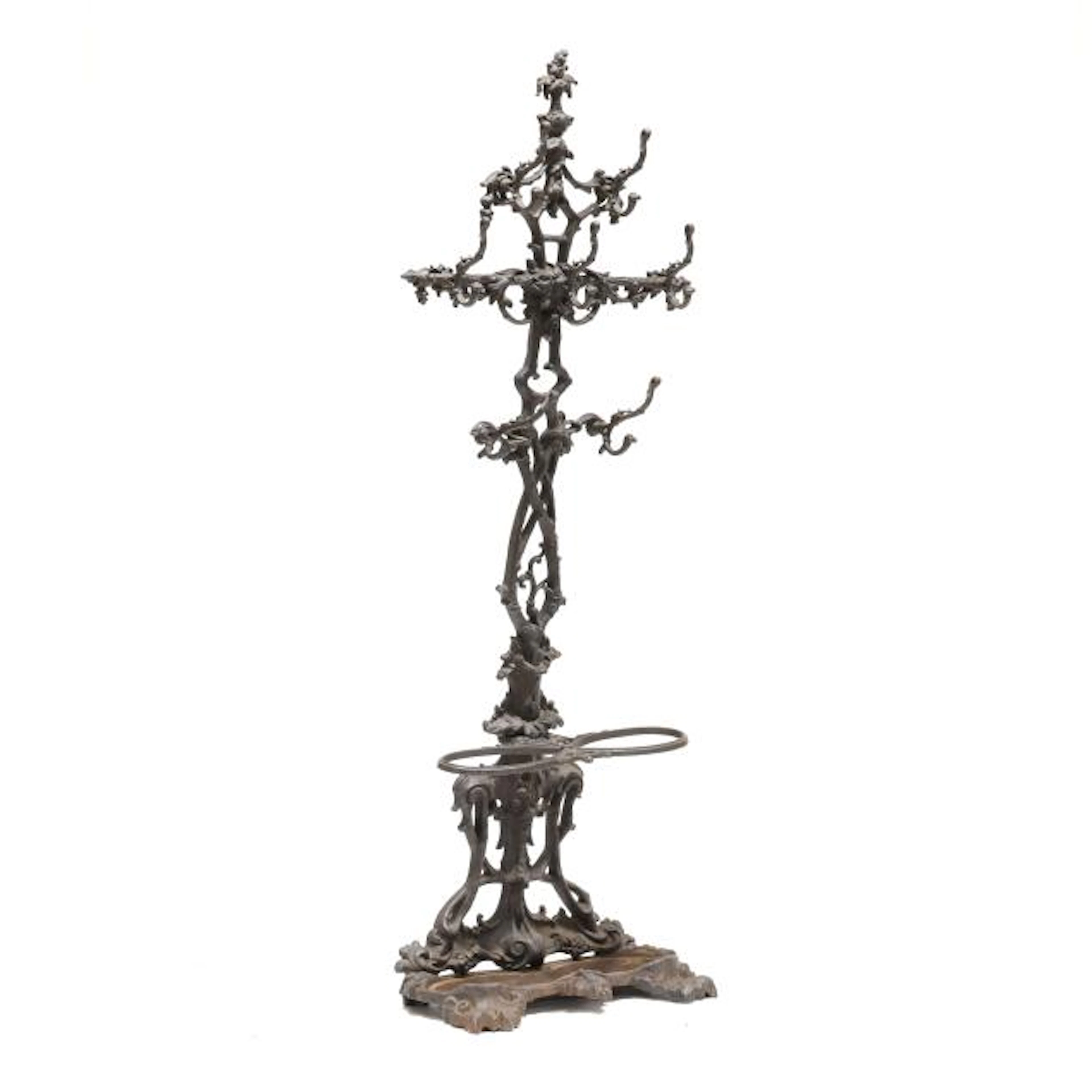 attributed Coalbrookdale, Antique Cast Iron Hall Tree