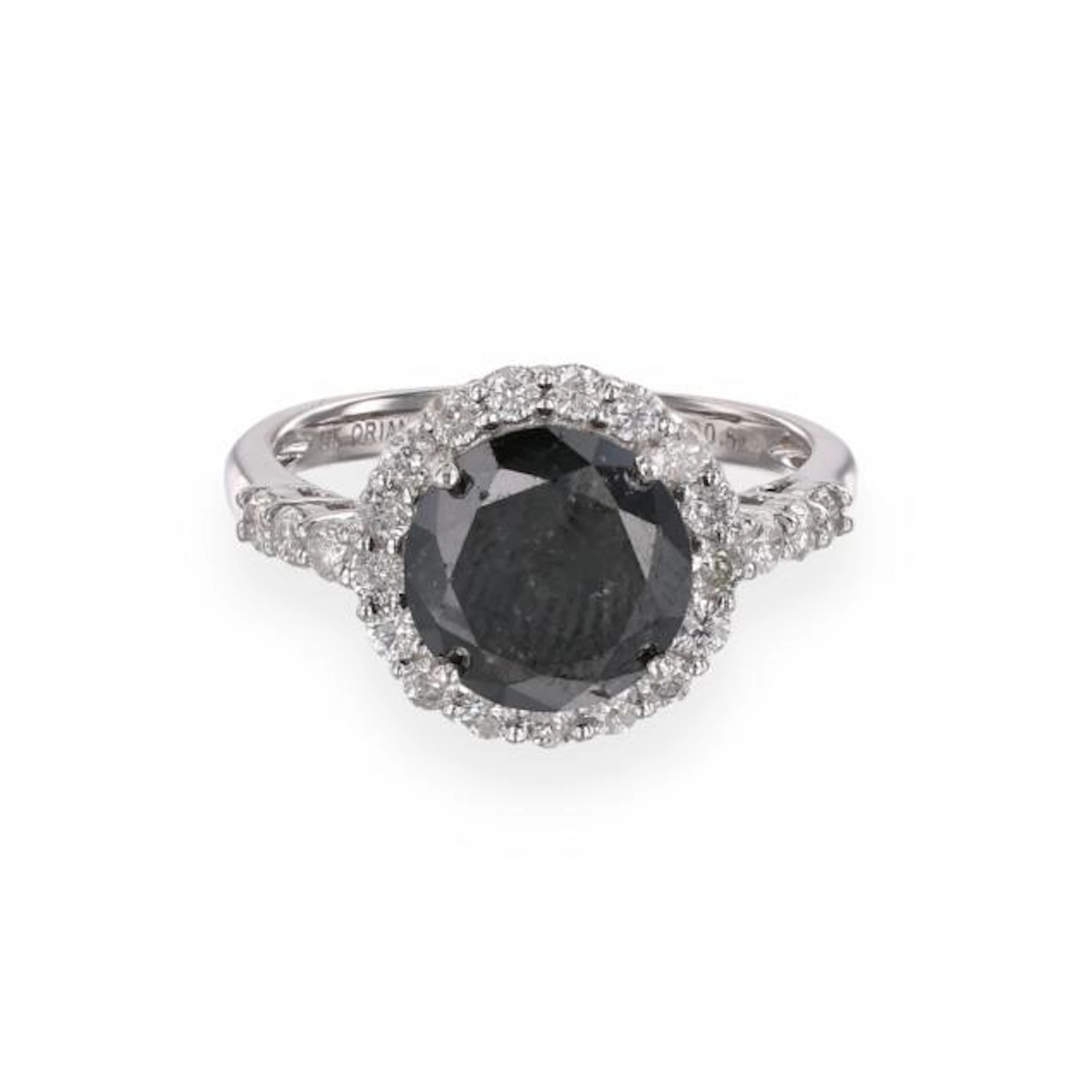 White Gold, Black Diamond, and Diamond Ring