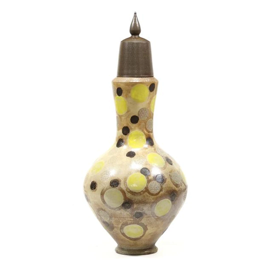 Mark Hewitt (NC, b. 1955), Monumental Stoneware Floor Vessel with Cover