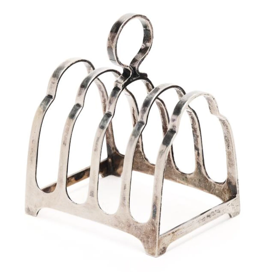 George V Silver Toast Rack, Mark of Walker & Hall