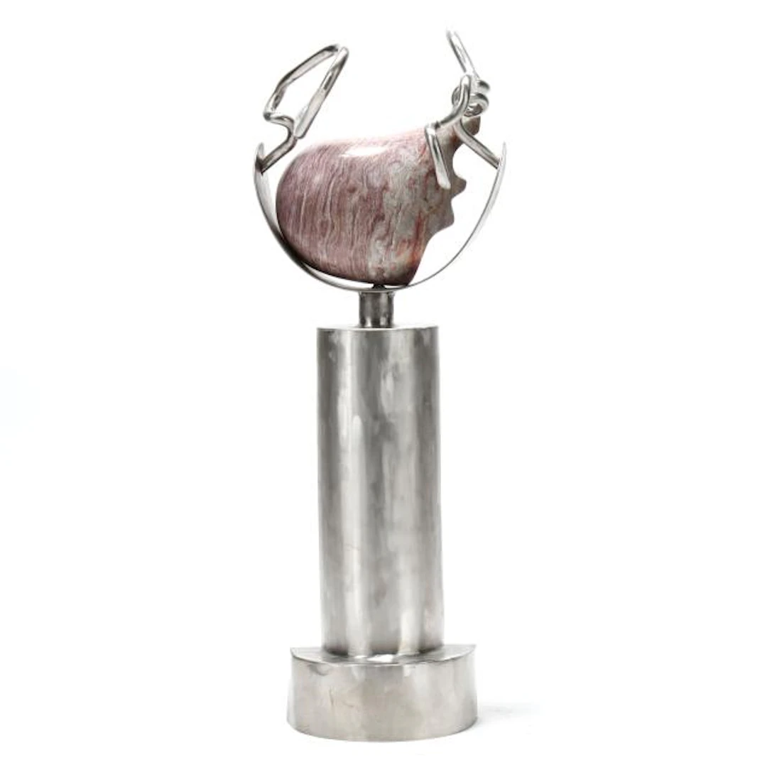 Wayne Trapp (American, 1935-2016), Untitled Abstract Metal and Marble Sculpture