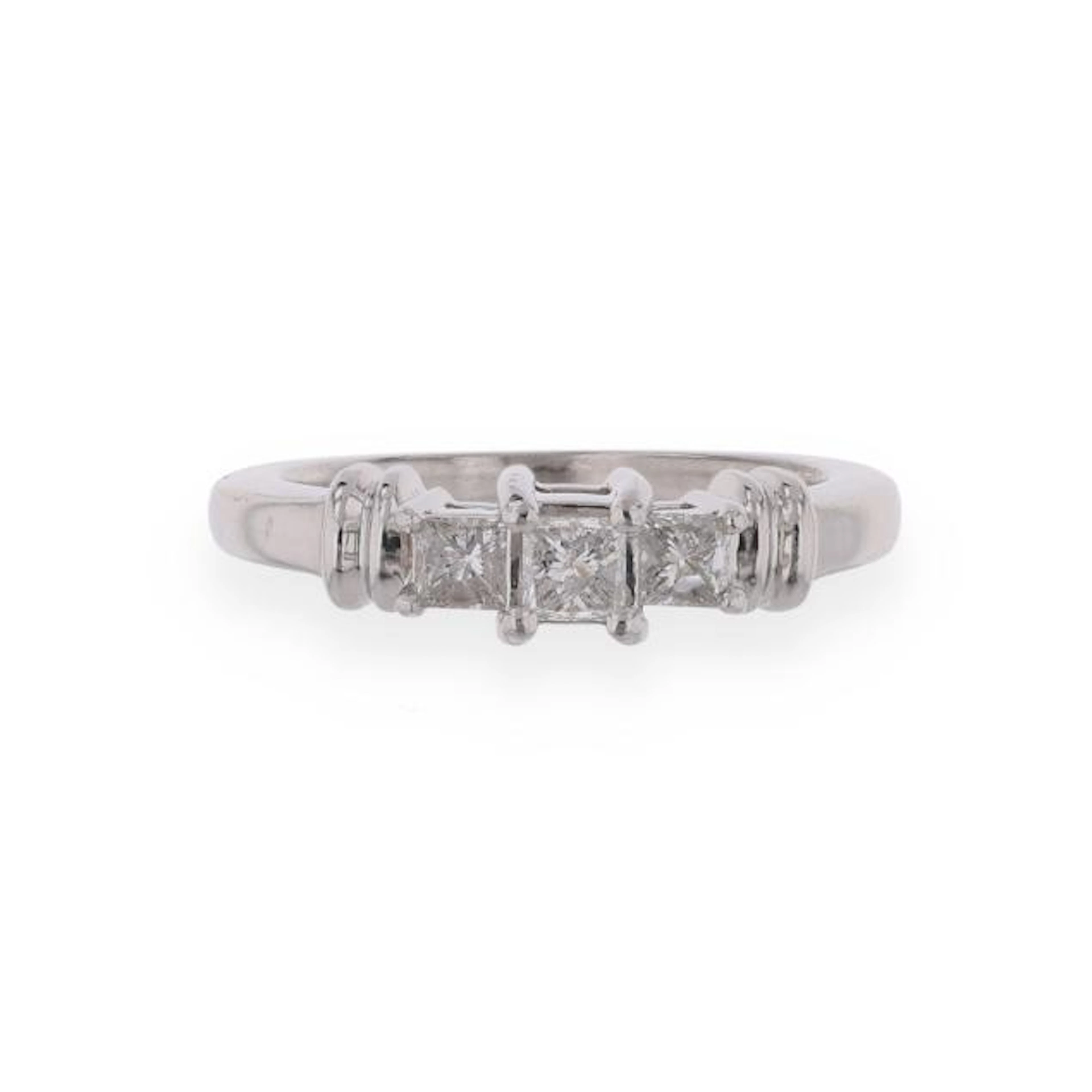 Platinum and Diamond Three-Stone Ring