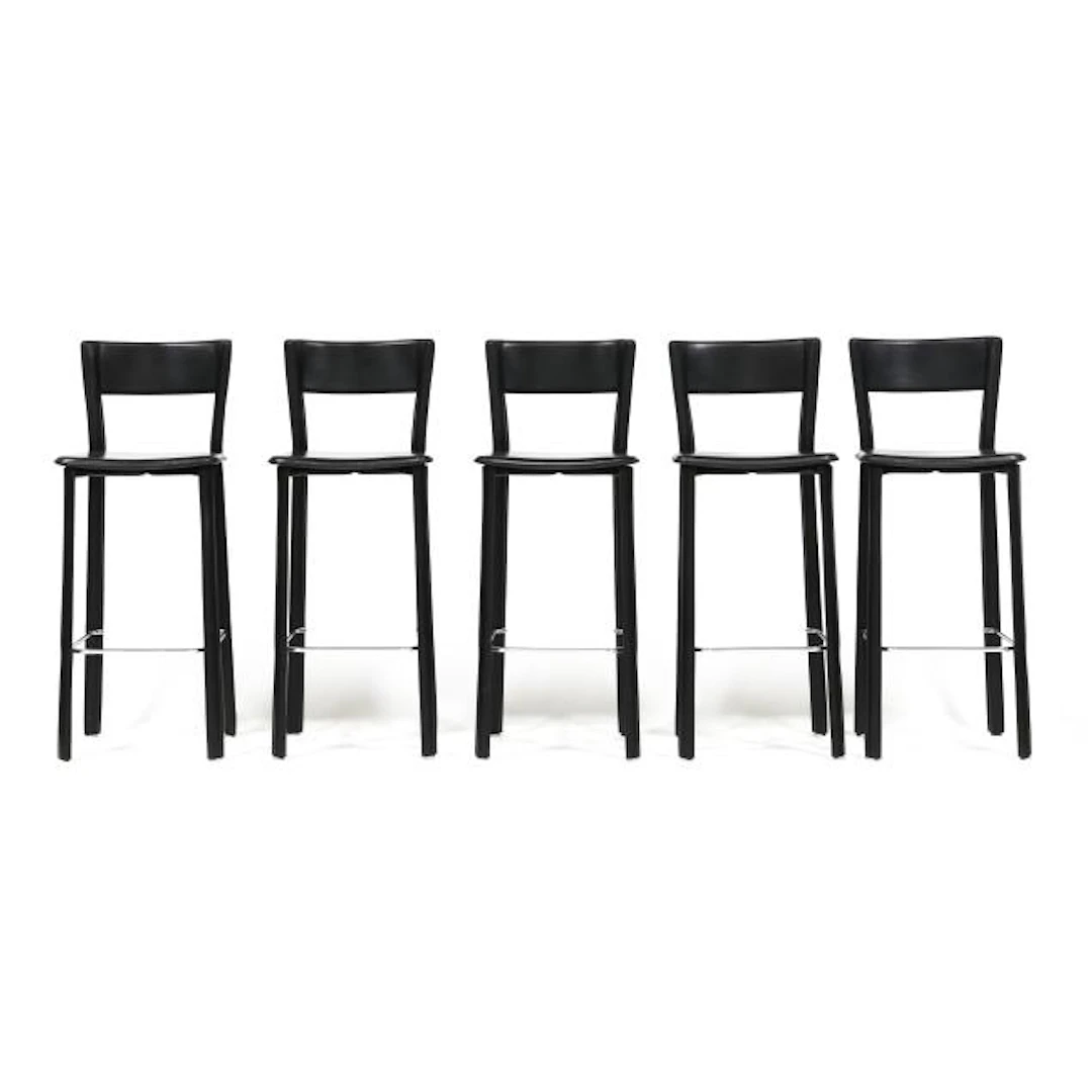 Giovanna (Giofra) Modonutti (Italy, b.1953), Five Black Allegro Counter Stools