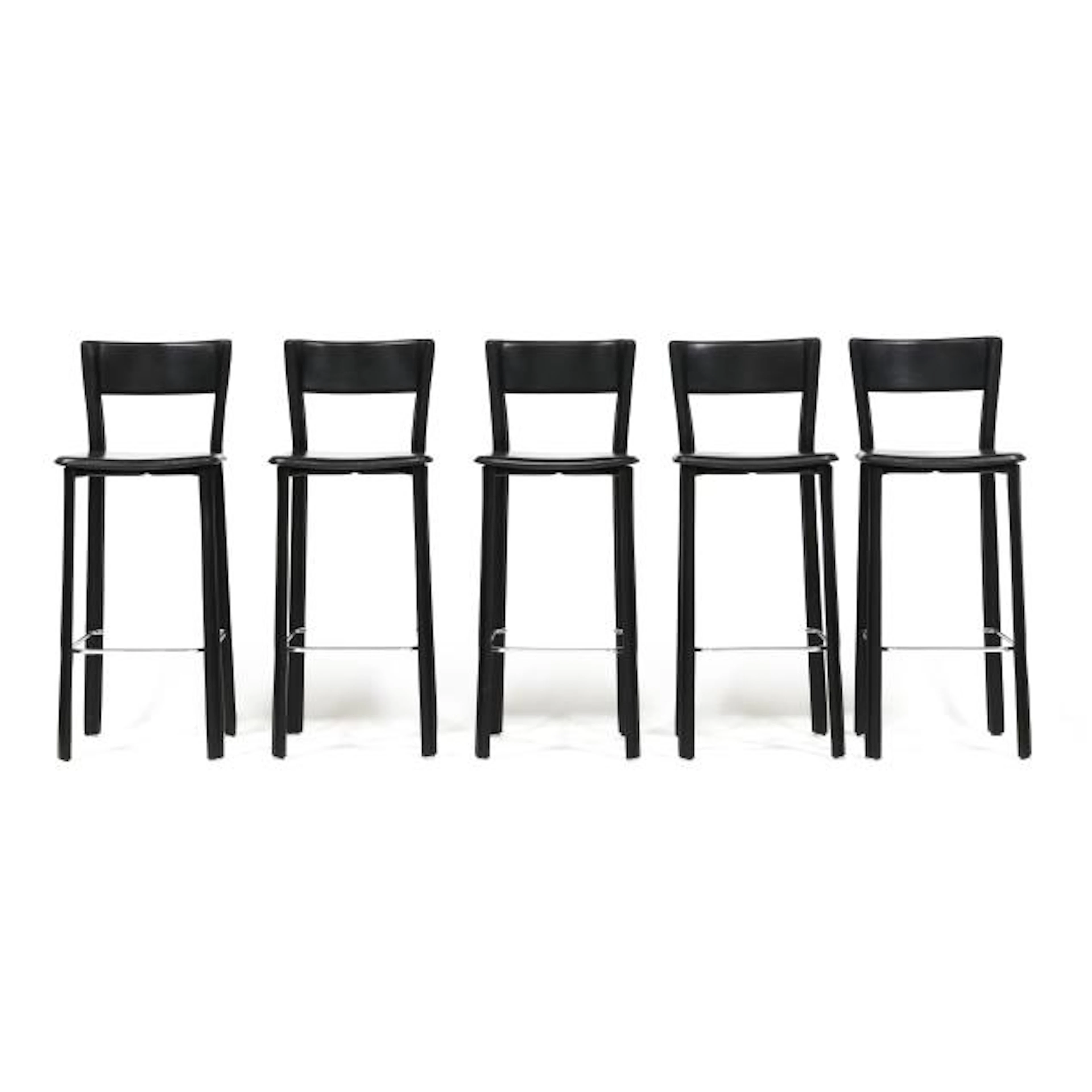 Giovanna (Giofra) Modonutti (Italy, b.1953), Five Black Allegro Counter Stools