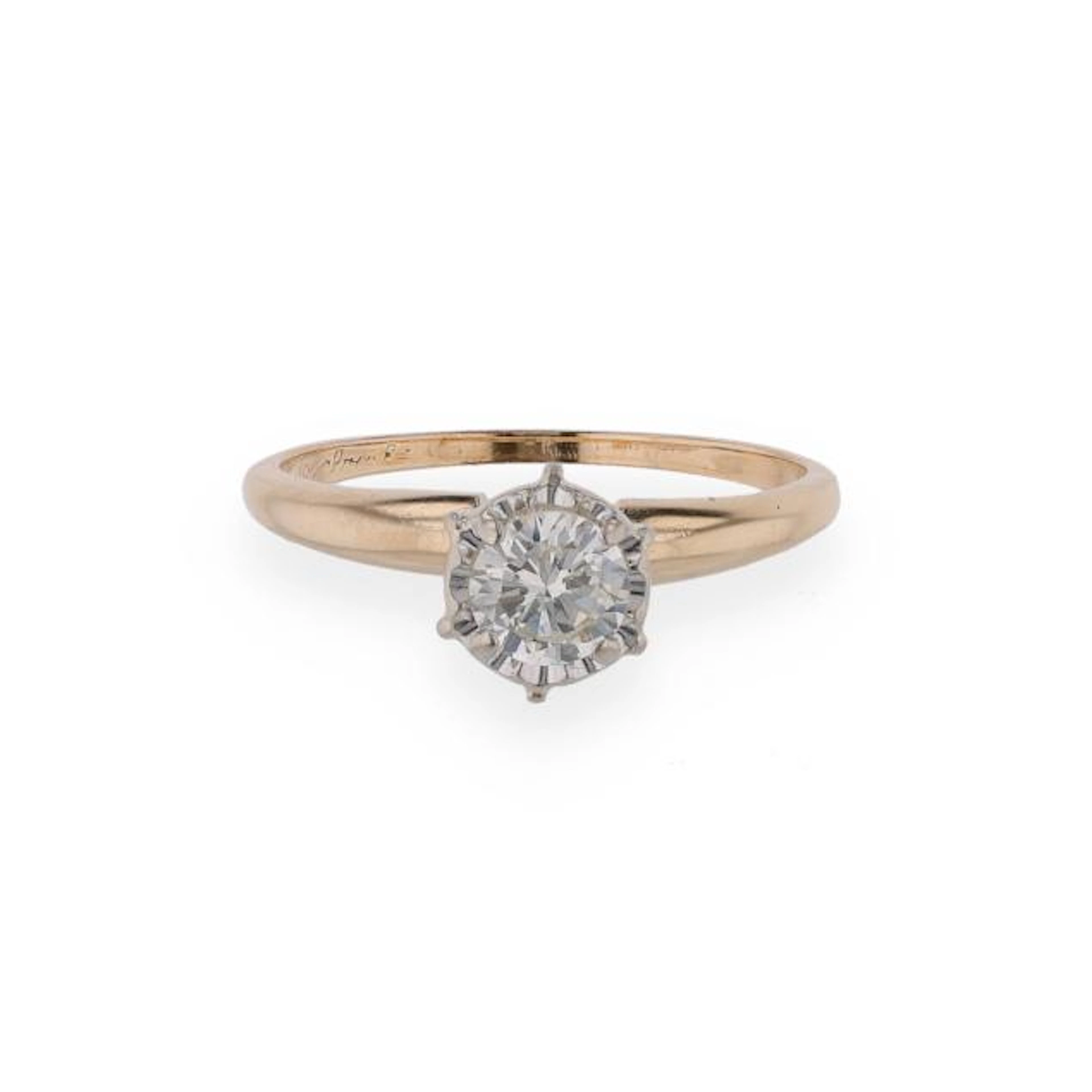 Gold and Diamond Solitaire Ring