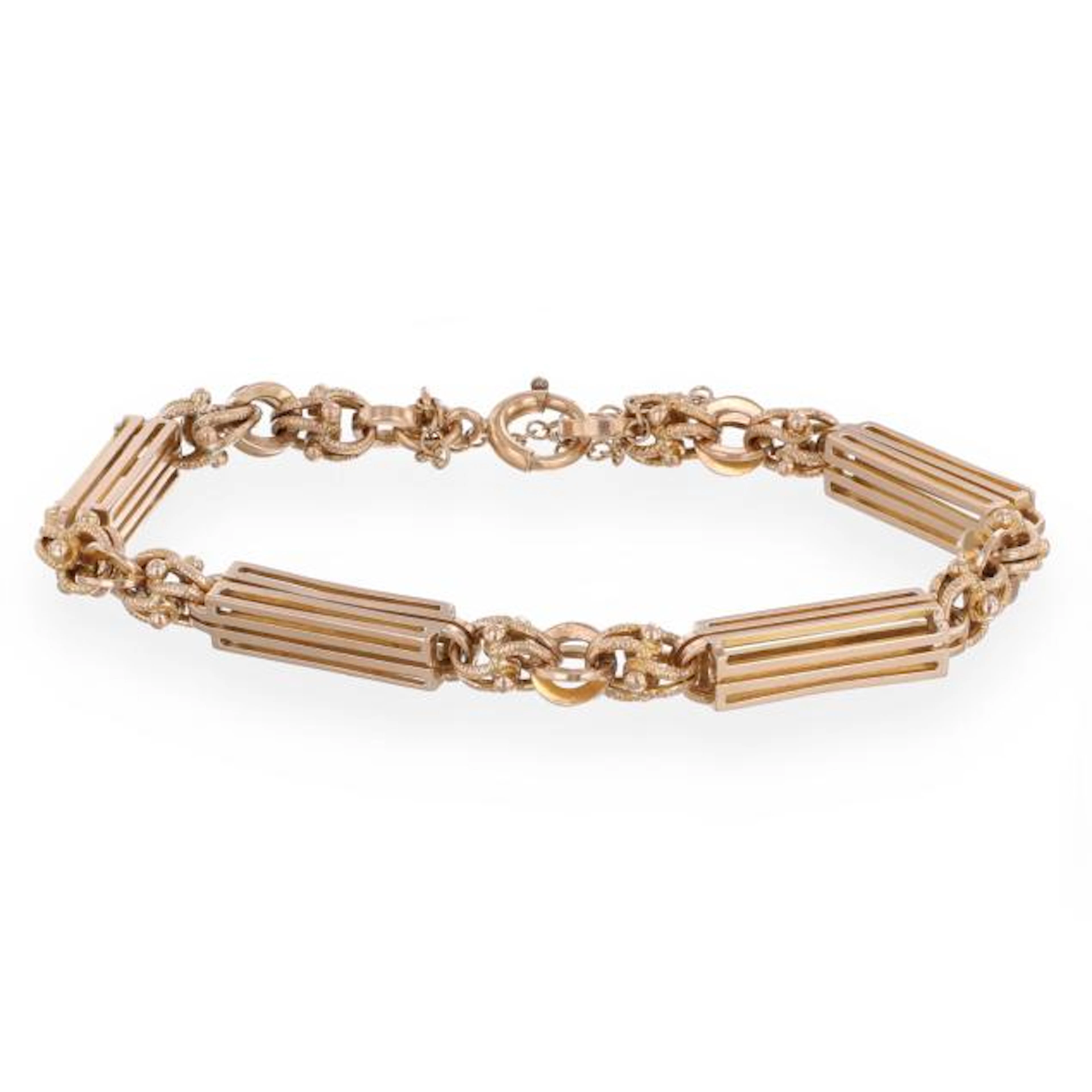 Vintage Gold Box Link Bracelet