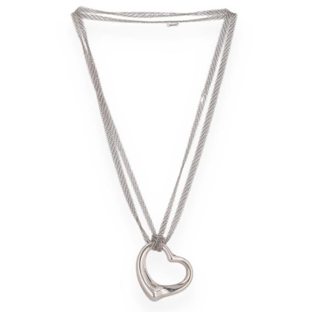 Silver Open Heart Pendant Necklace, Elsa Peretti for Tiffany & Co.