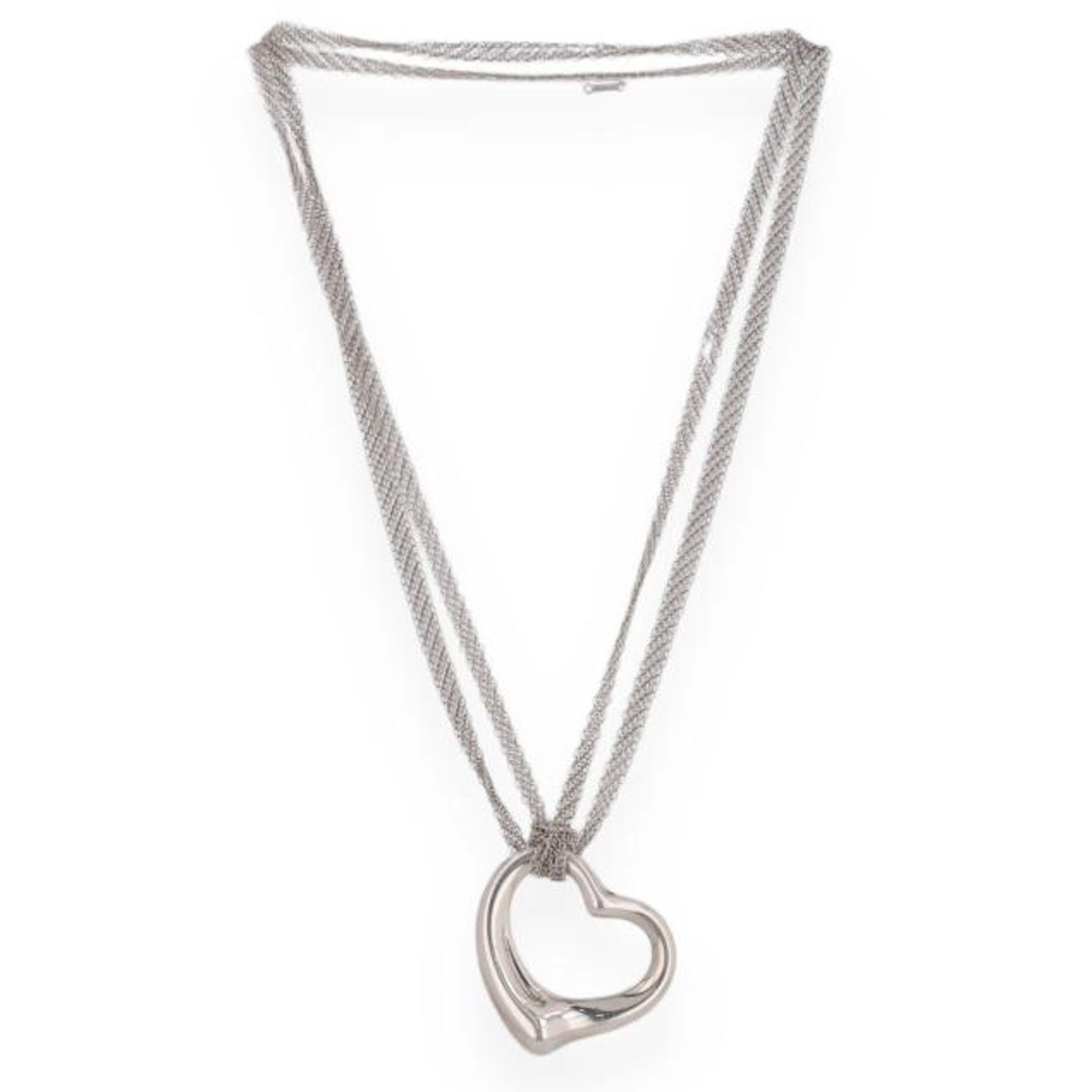 Silver Open Heart Pendant Necklace, Elsa Peretti for Tiffany & Co.