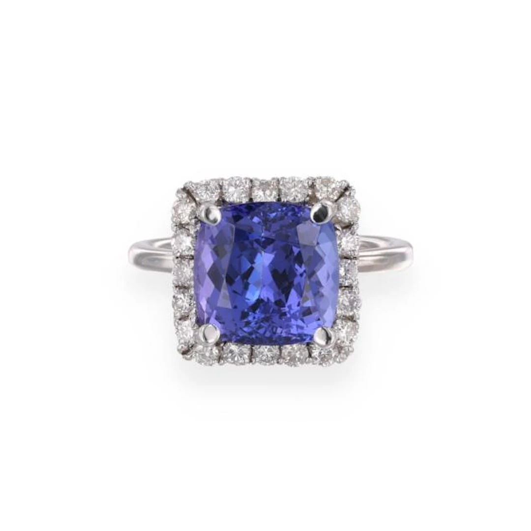White Gold, Tanzanite, and Diamond Ring