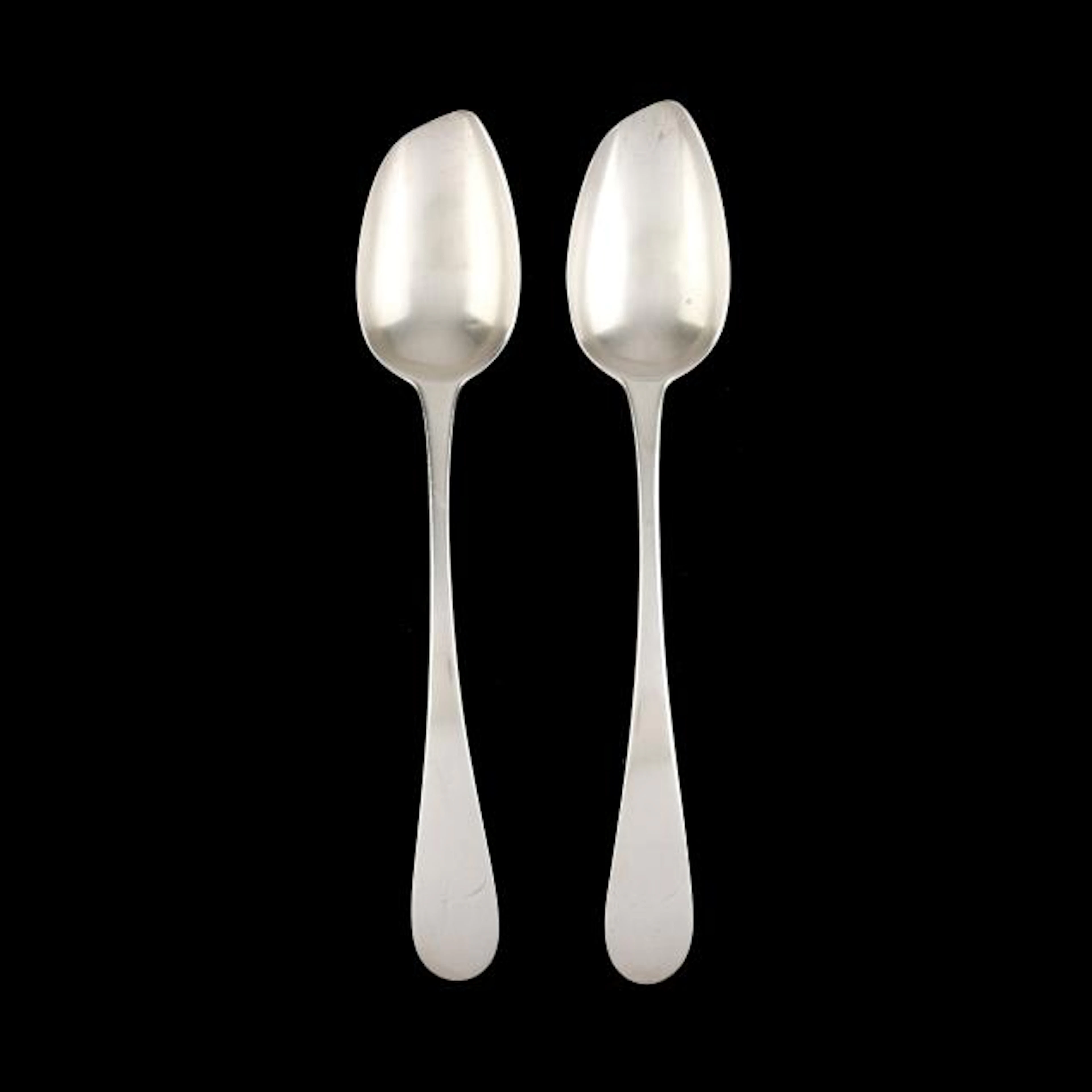 Pair of Petersburg, Virginia Coin Silver Tablespoons, Mark of Ebenezer Thomas