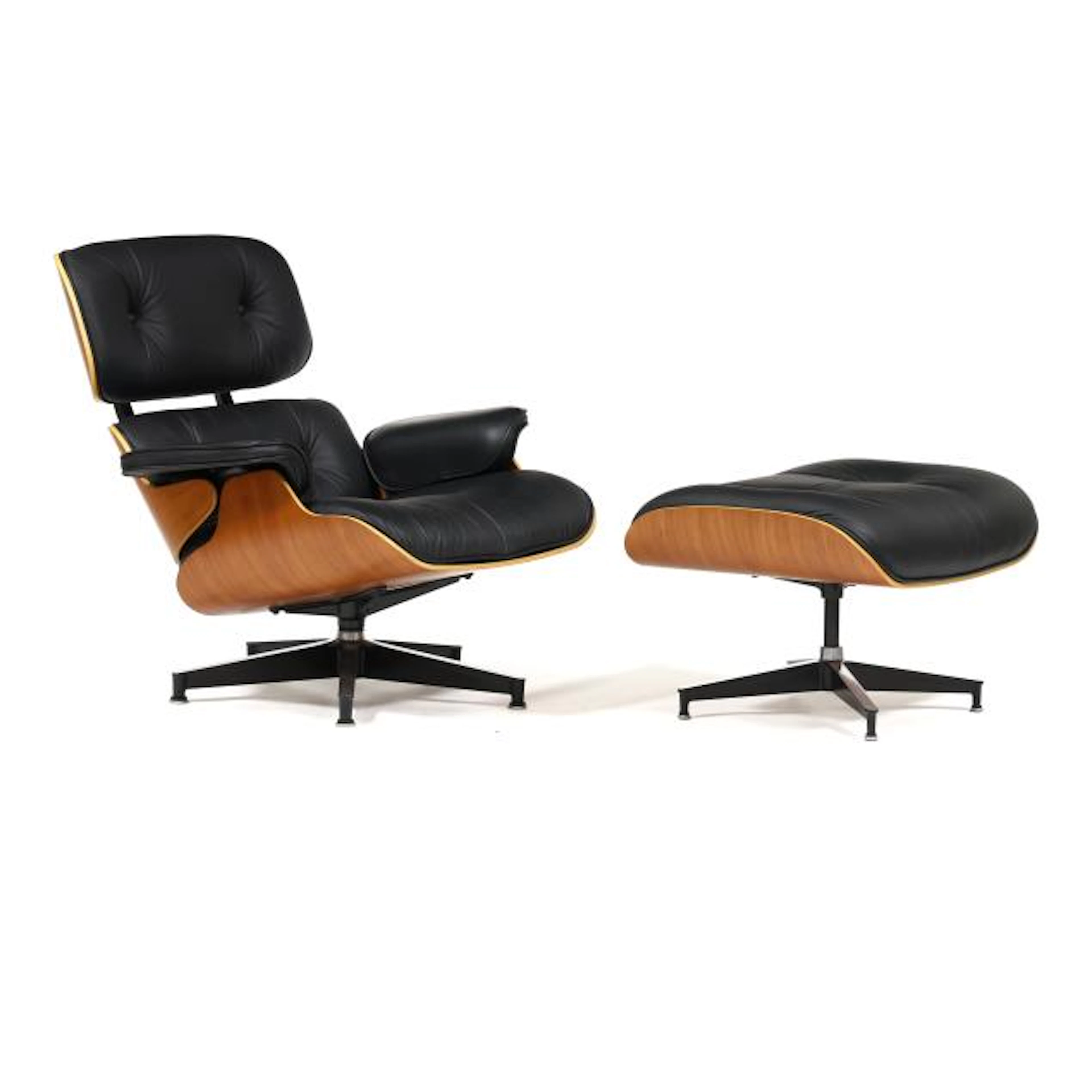 Charles and Ray Eames, 670/671 Cherry Lounge Chair and Ottoman