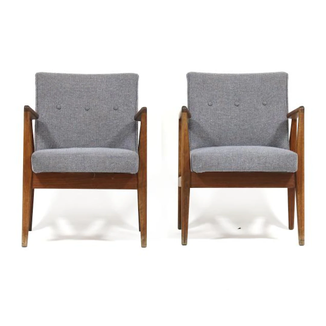 Attributed Jens Risom (Danish, 1916-2016), Pair of Mid-Century Armchairs