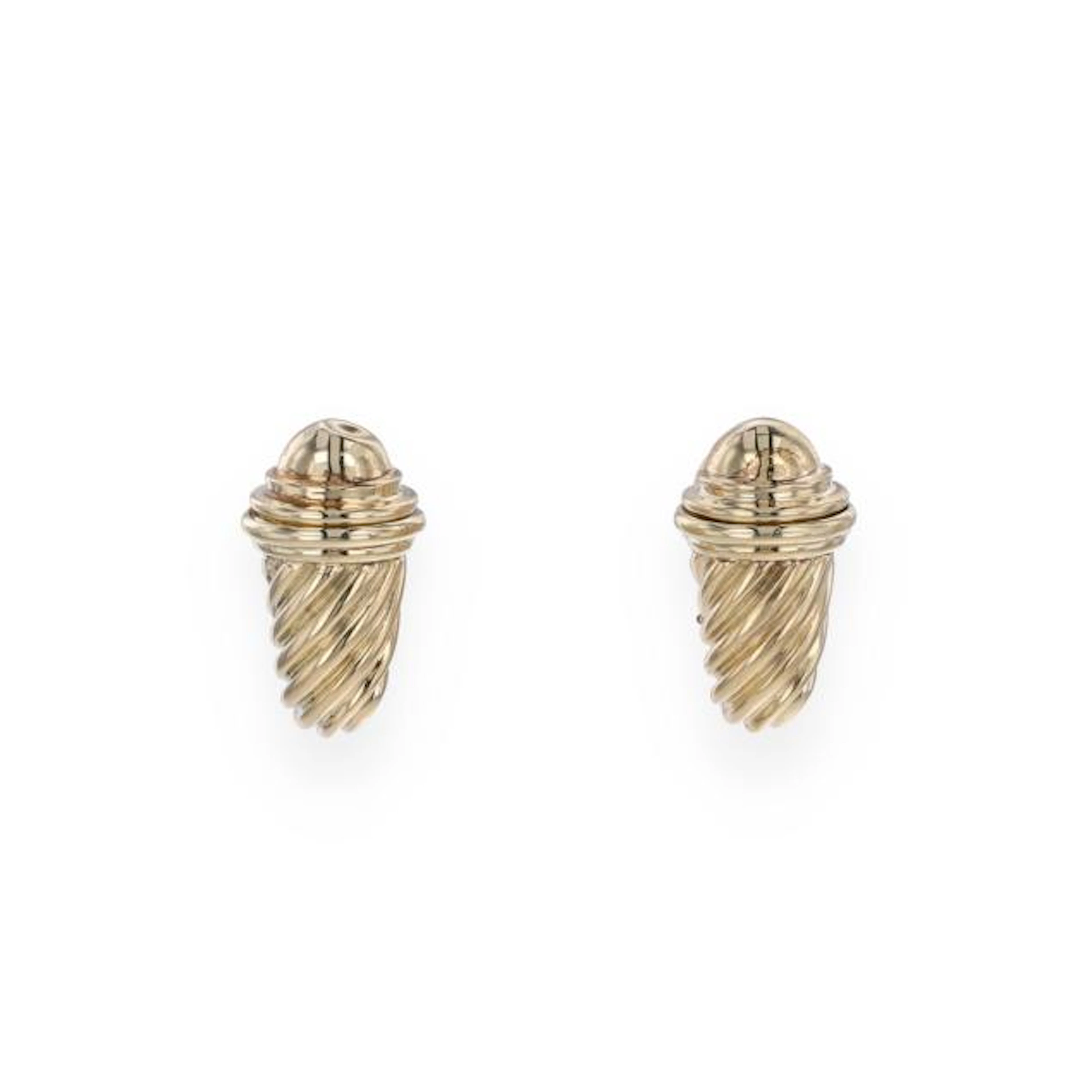 Gold Cable Motif Earrings, David Yurman