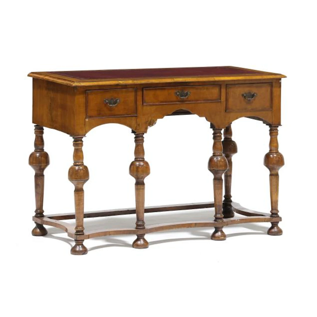 William and Mary Style Leather Top Dressing Table
