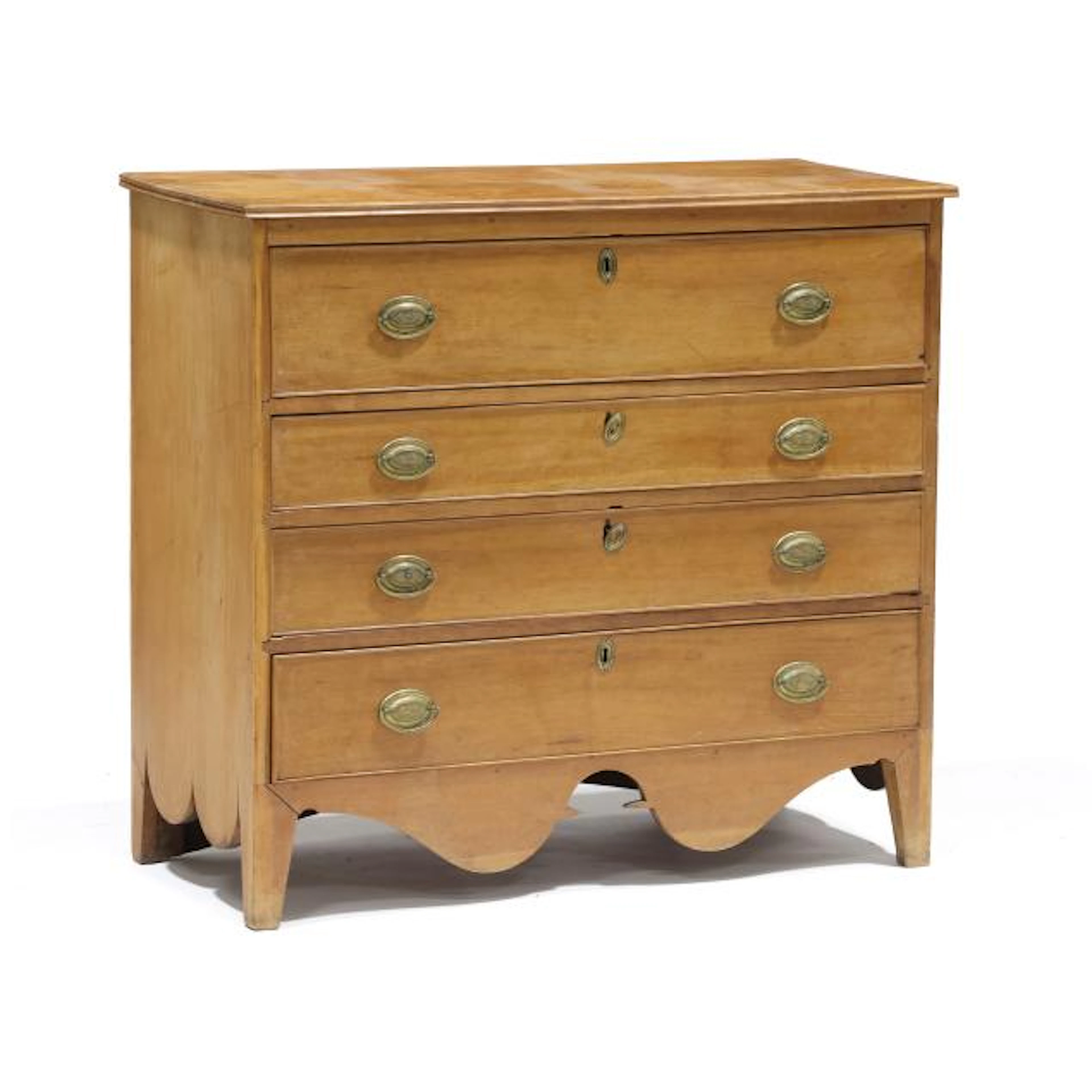 Antique New England Sheraton Cherry Chest of Drawers